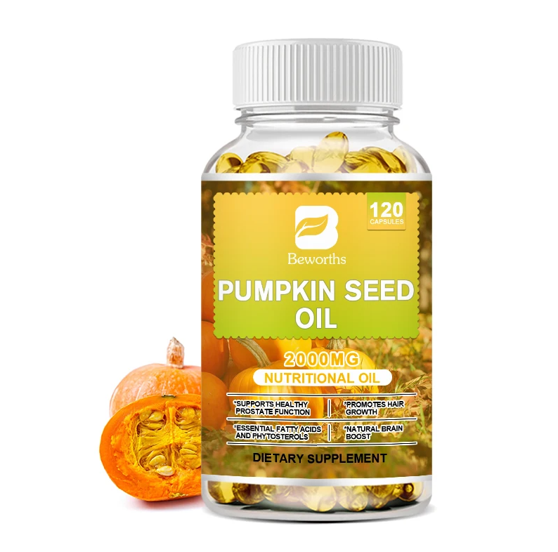 Aceite Semillas De Calabaza Cuidado Urinario Prostata 2000mg 120 softgel caps-0
