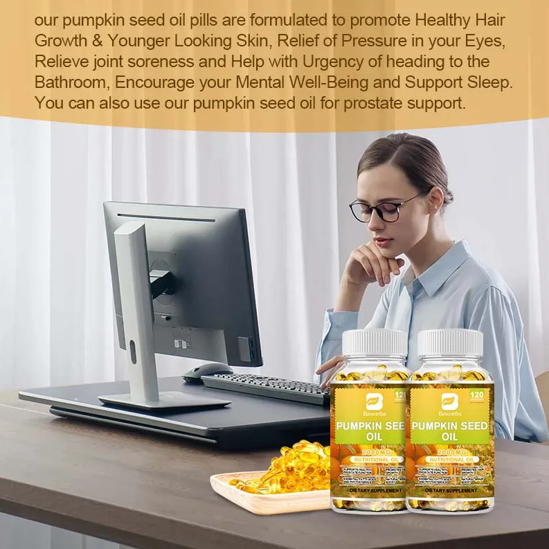 Aceite Semillas De Calabaza Cuidado Urinario Prostata 2000mg 120 softgel caps-7
