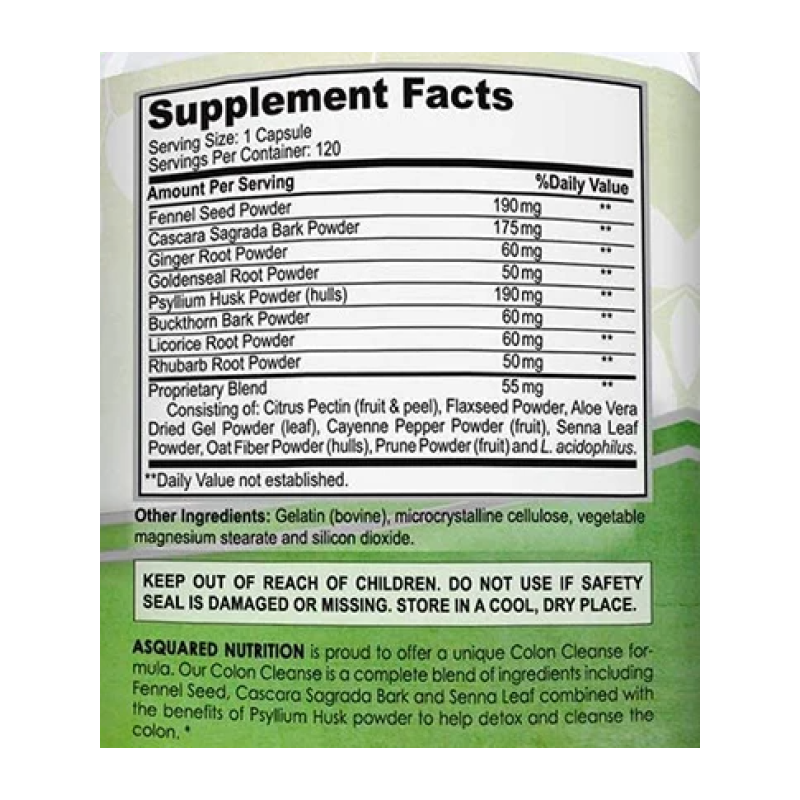 Asquared Nutrition Colon Cleanse Detox Limpieza Colon Higado-6