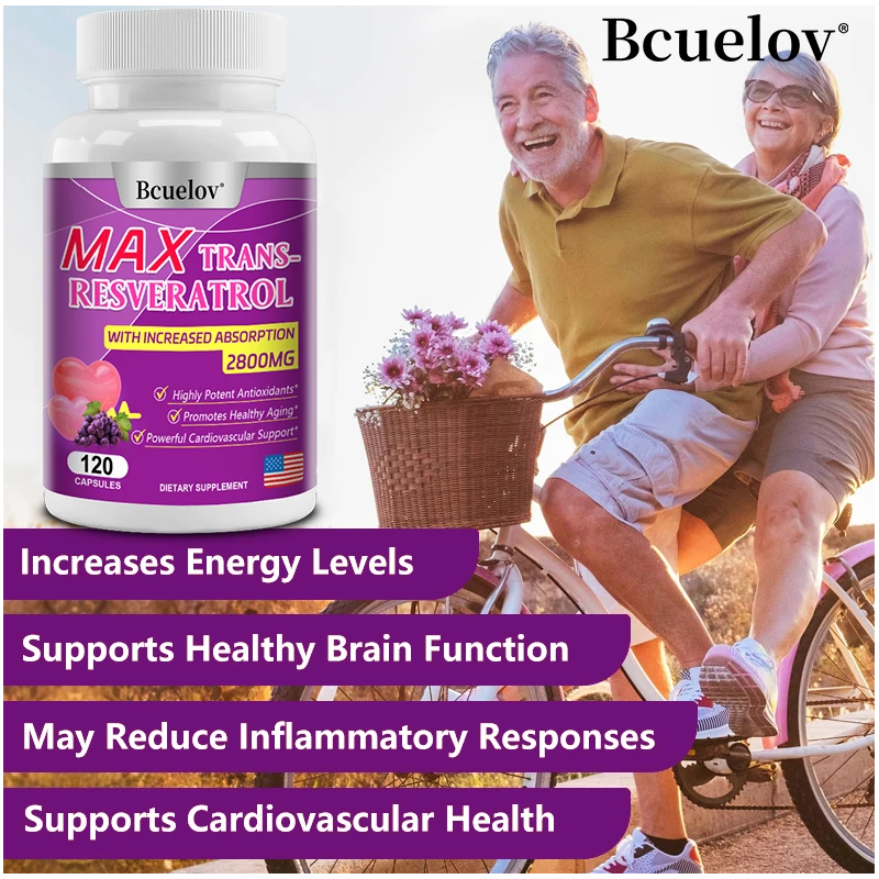 Bcuelov Max Trans-resveratrol 2800mg Resveratrol 120 caps-6