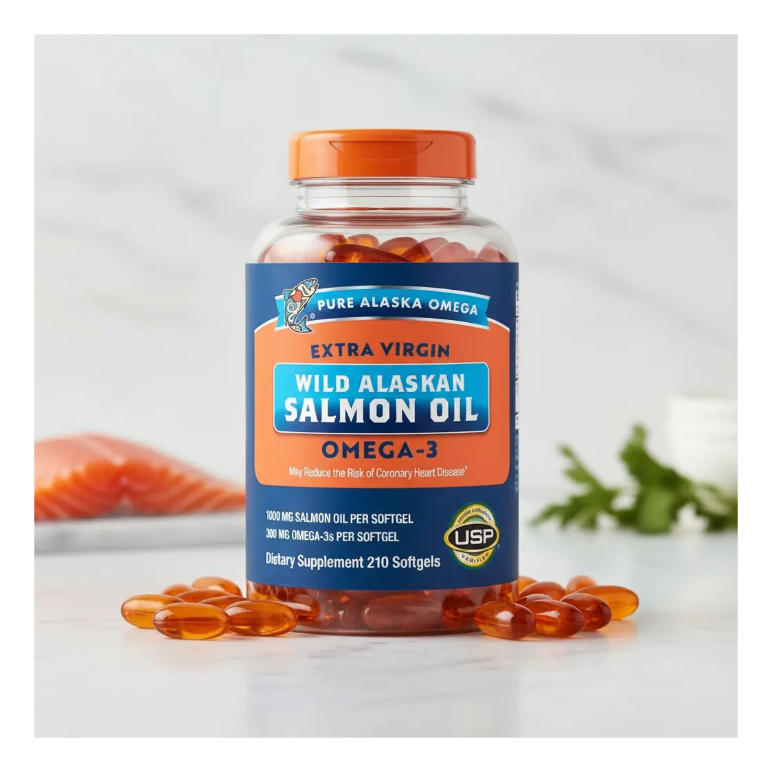 Pure Alaskan Salmon Oil Omega 3 Aceite De Salmon 2000mg 210 softgel-7