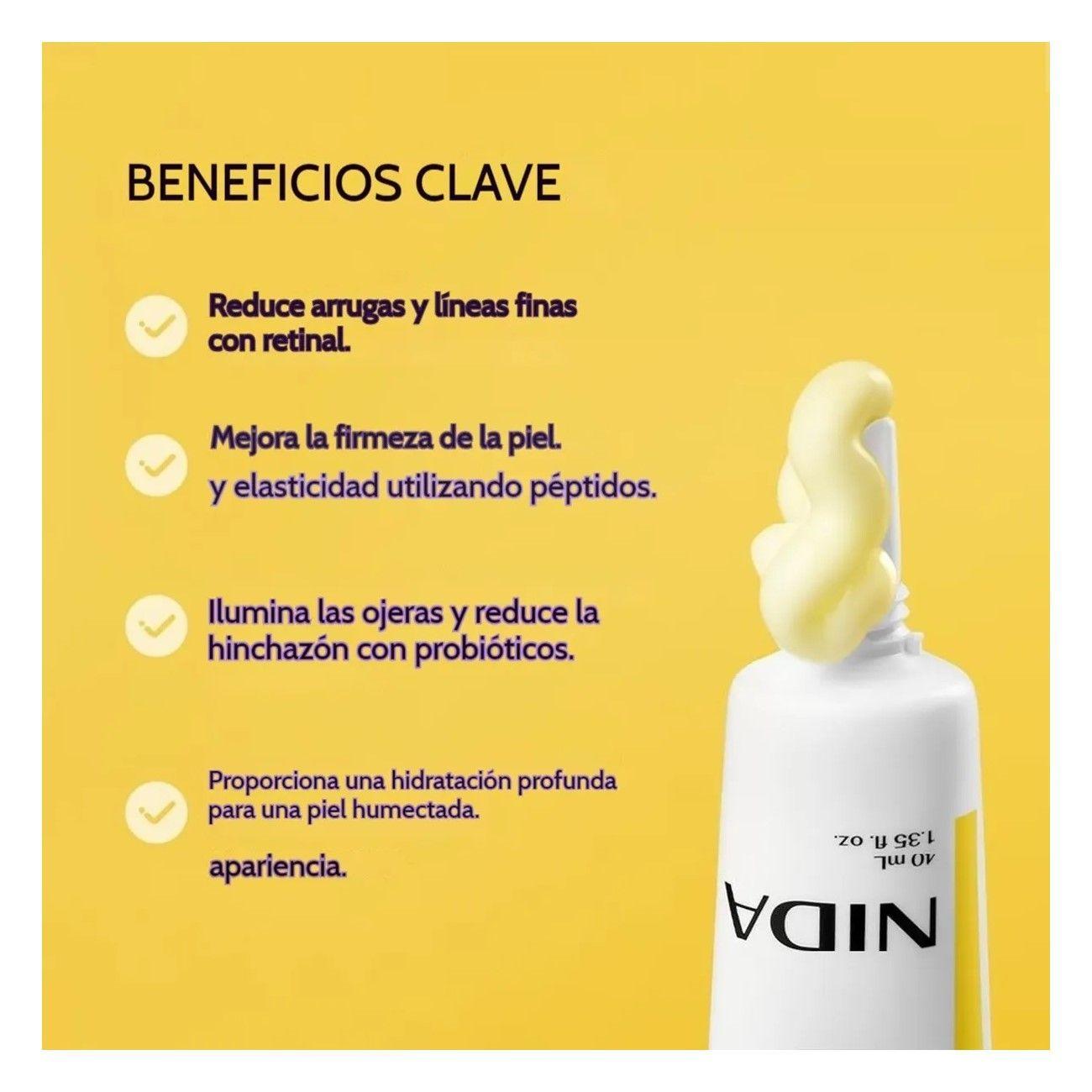 Crema Nida Revive Ojos Cuello Firmeza Rejuvenecimiento 40ml Todo Tipo De Piel Día/noche-2