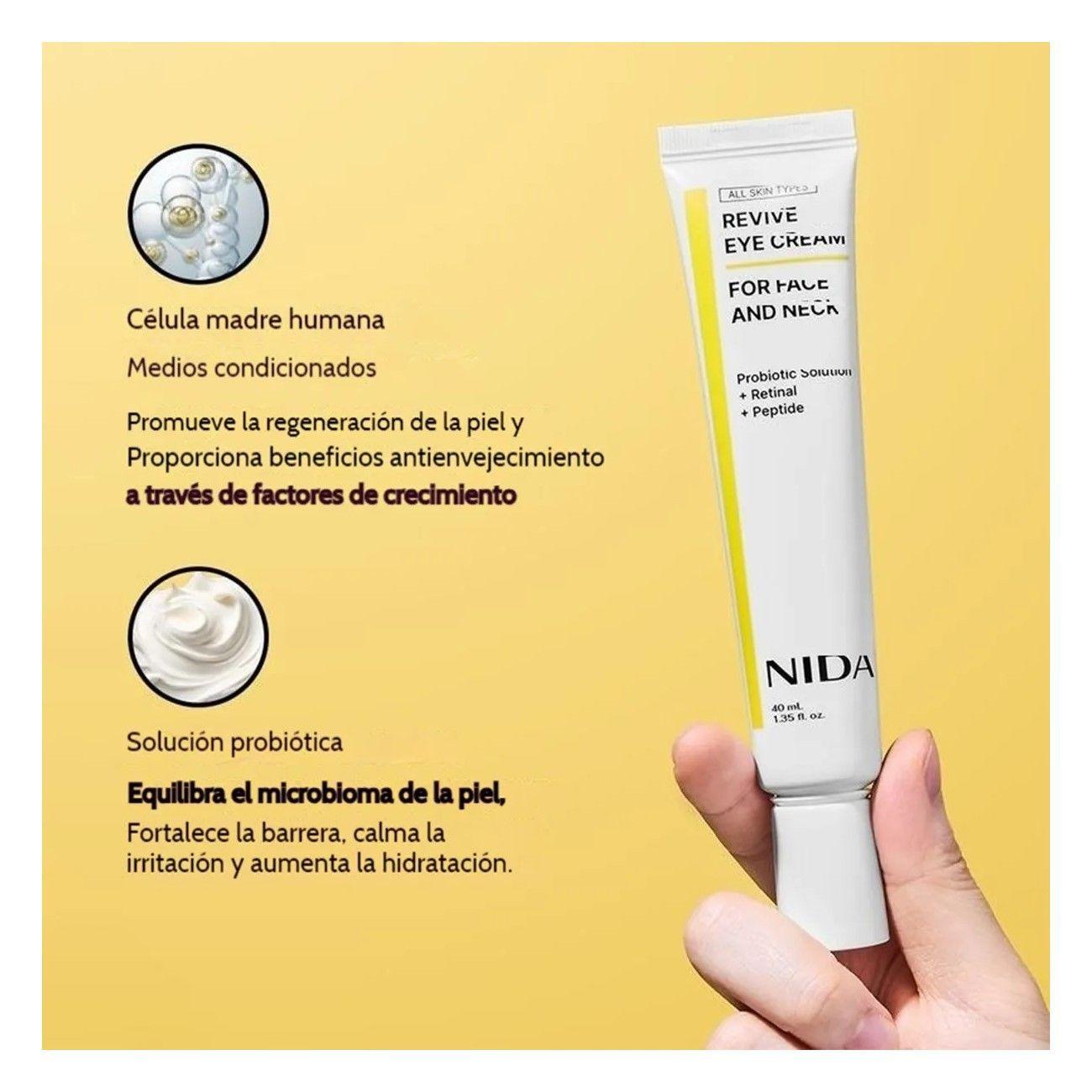Crema Nida Revive Ojos Cuello Firmeza Rejuvenecimiento 40ml Todo Tipo De Piel Día/noche-3
