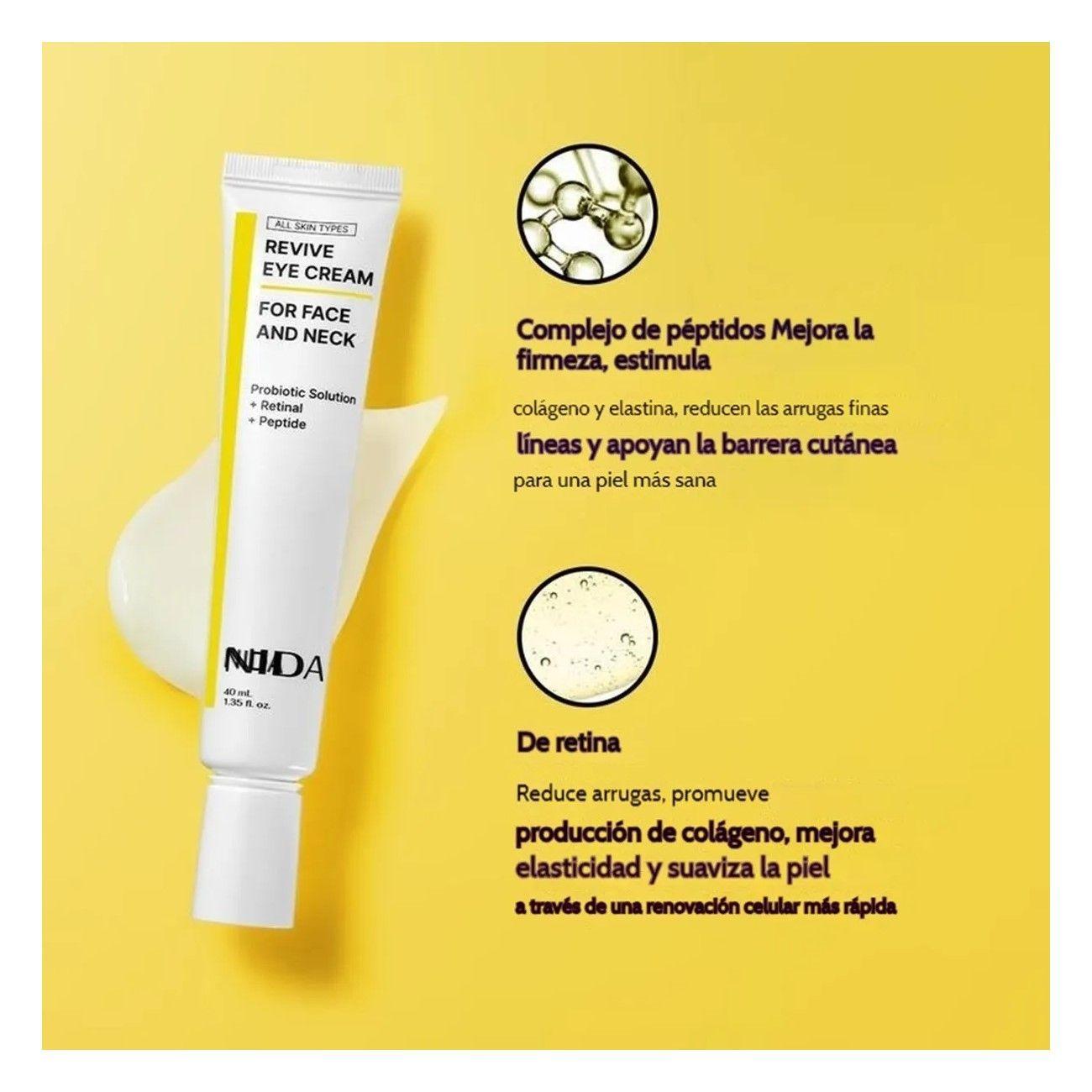 Crema Nida Revive Ojos Cuello Firmeza Rejuvenecimiento 40ml Todo Tipo De Piel Día/noche-4