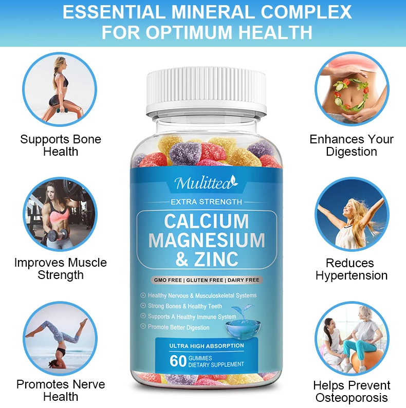 Calcio Magnesio Zinc Con Vitamina D3 En Gomitas 60 Gomitas-2