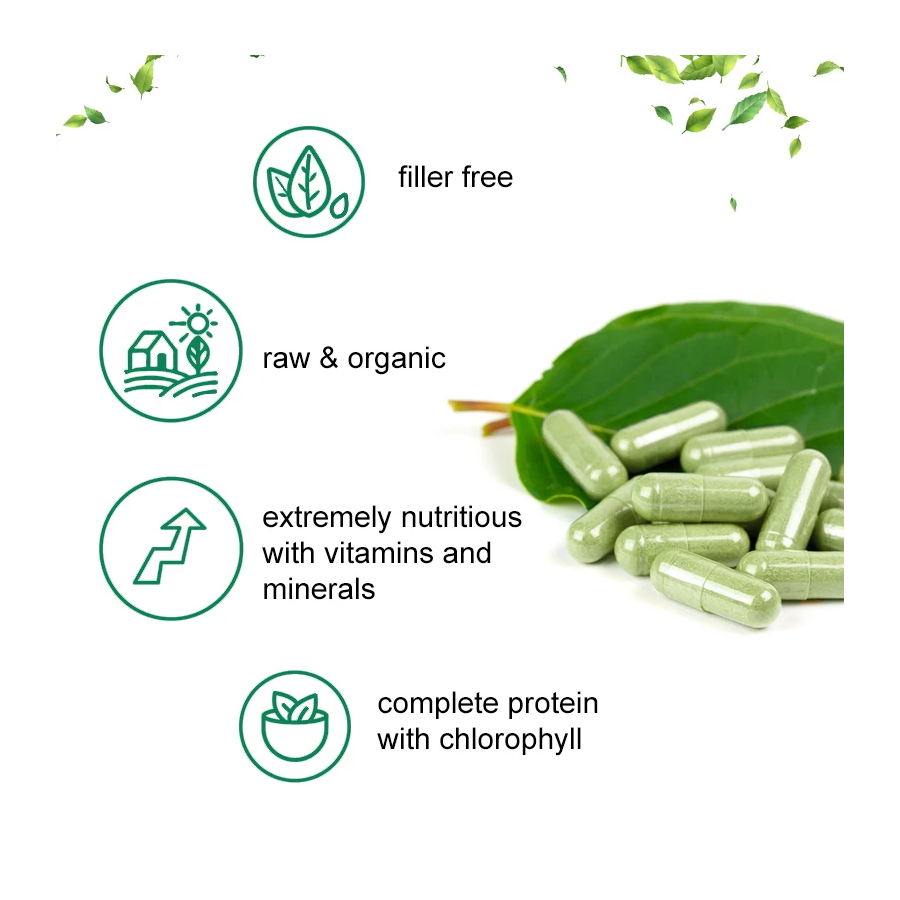Spirulina 100% Organica Super Alimento Verde 2000mg Extra Strength120 Caps-3
