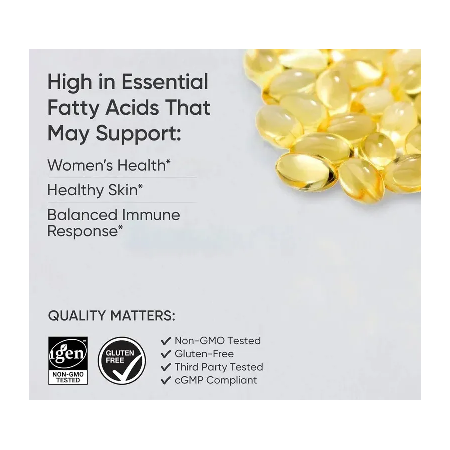 Evening Primrose Oil 1300mg Omega 6 Aceite De Onagra 120 Softgels-3