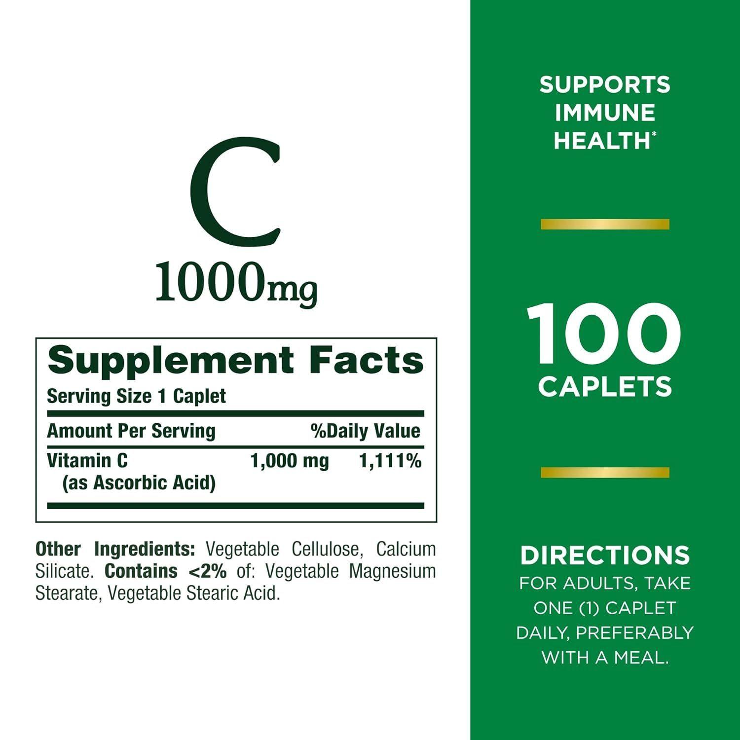 Natures Bounty Vitamina C Acido Ascorbico 1000mg 100 Caps-6