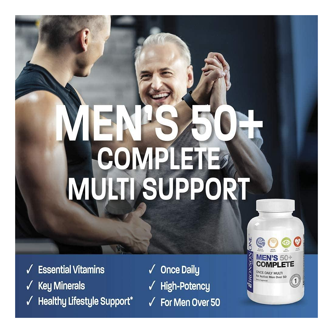 Suplemento Multivitaminico Bronson Men +50 Complete 120 Cap-6