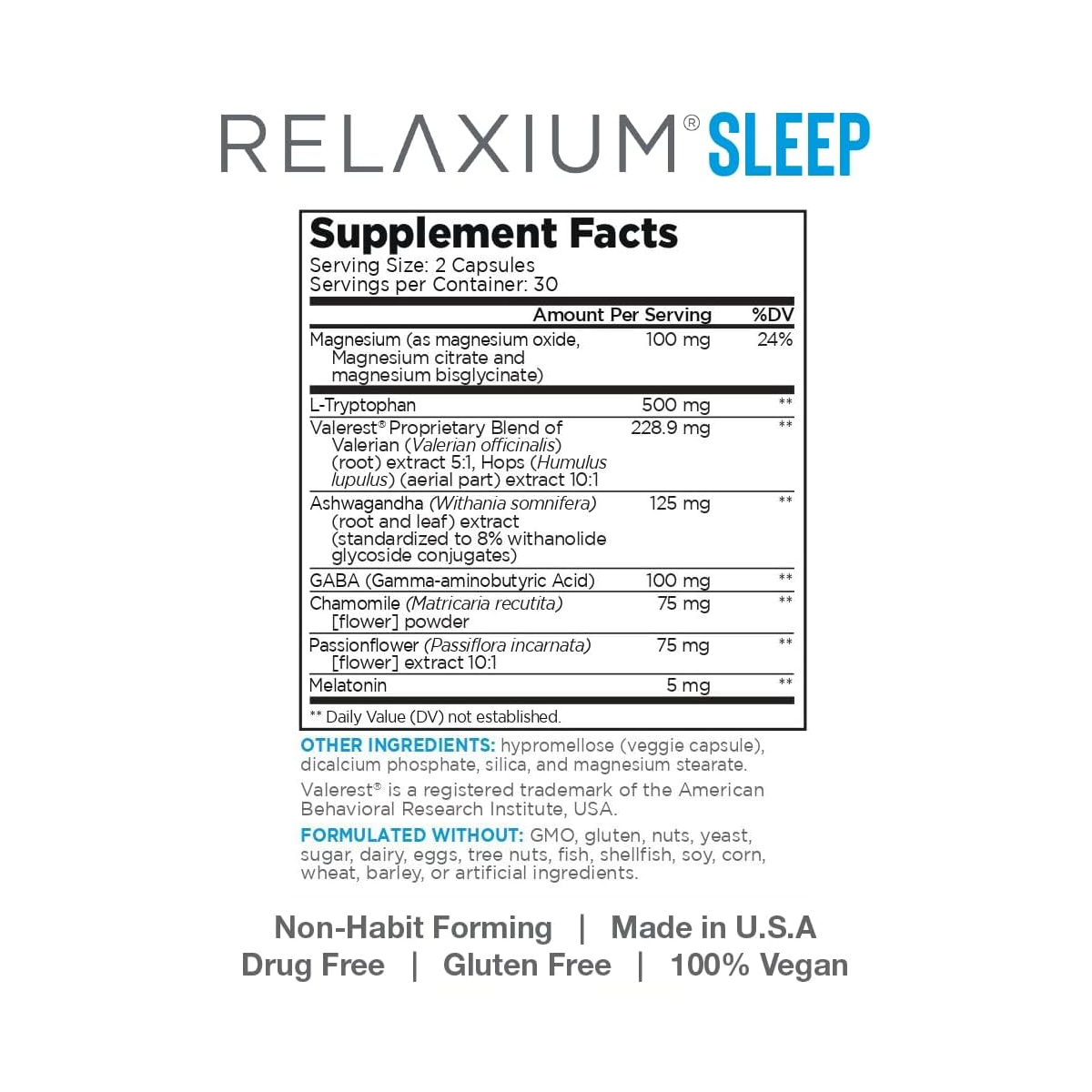 Suplemento Natural Conciliador Del Sueño Sleep Relaxium 60ca-6