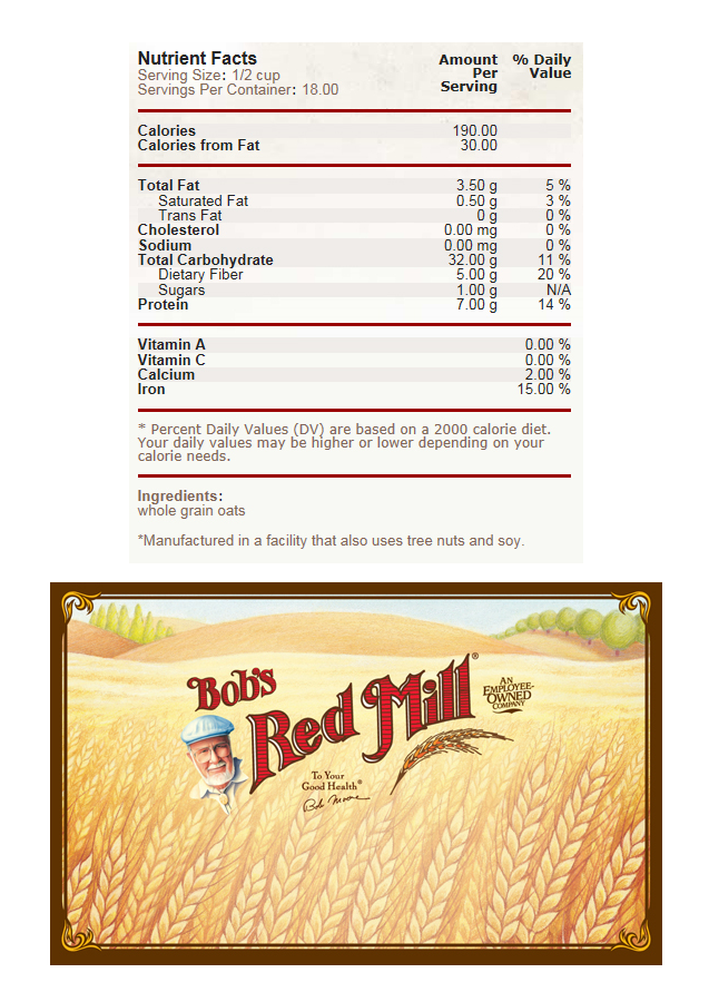 Bobs Red Mill Old Fashioned Oats Avena Integral Sin Gluten-2