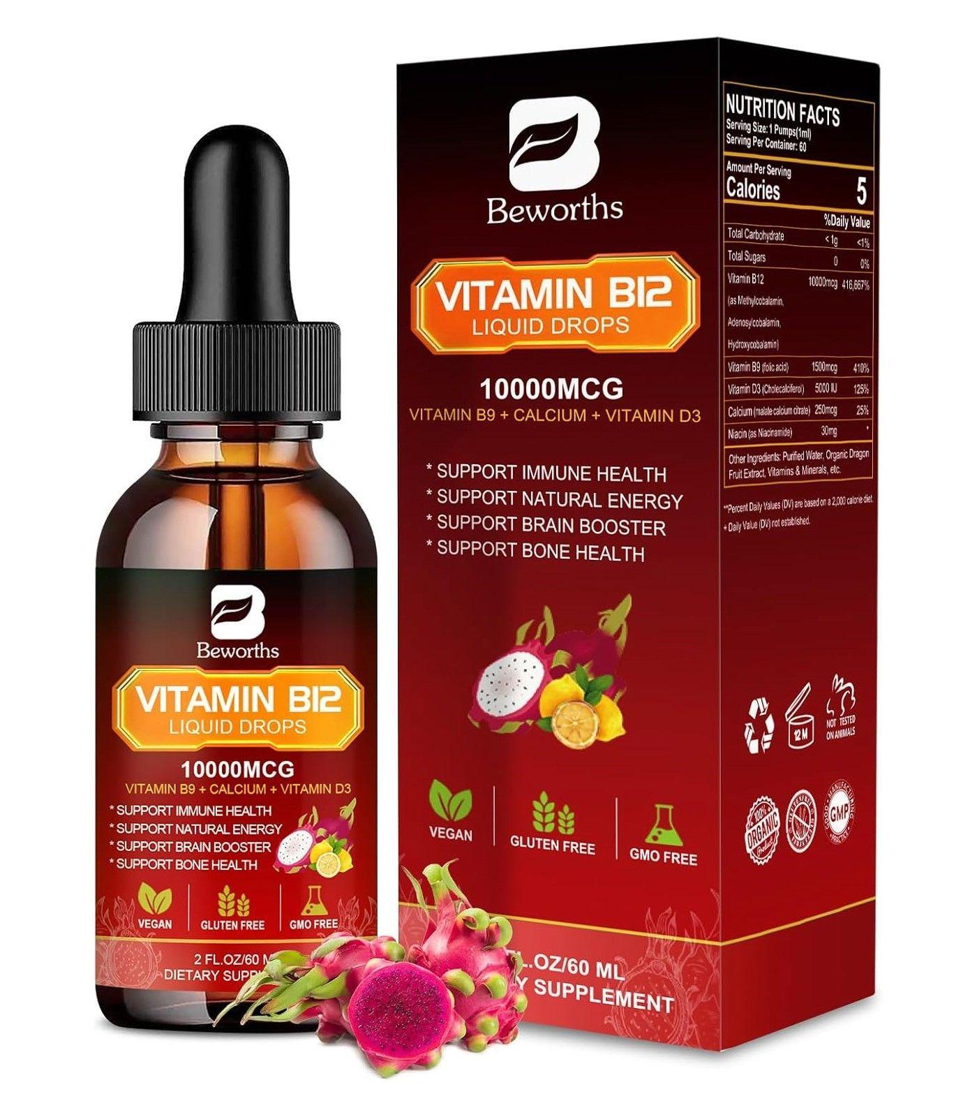 Beworths B12 Vitamina B12 Liquida Sublingual 10000mcg 60ml-0