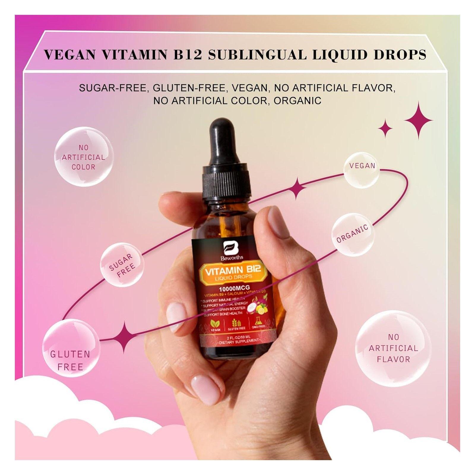 Beworths B12 Vitamina B12 Liquida Sublingual 10000mcg 60ml-1