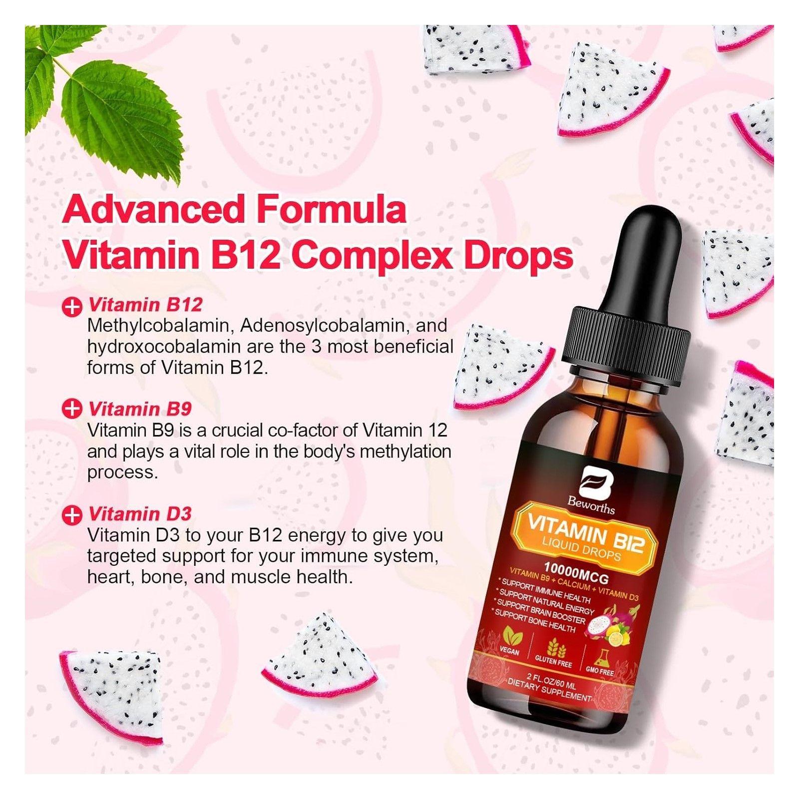 Beworths B12 Vitamina B12 Liquida Sublingual 10000mcg 60ml-2