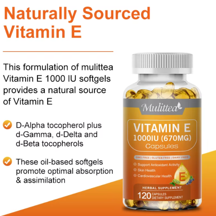 Mulittea Vitamina E 670mg 1000ui 120 Softgels Caps-2