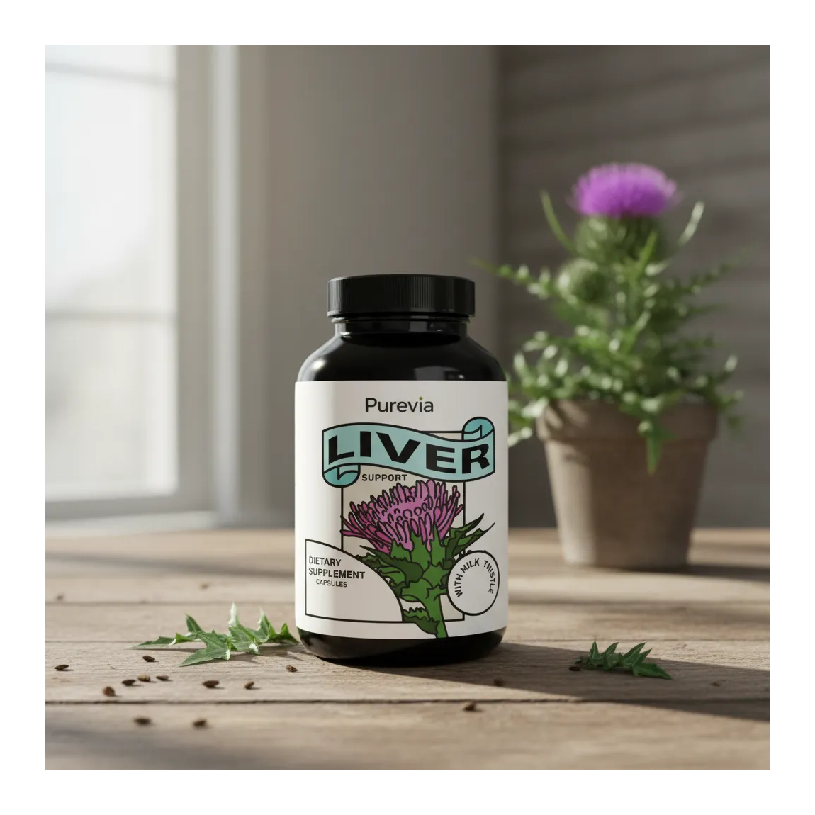 Purevia Liver Support Milk Thistle Detox Cuidado Del Higado-7