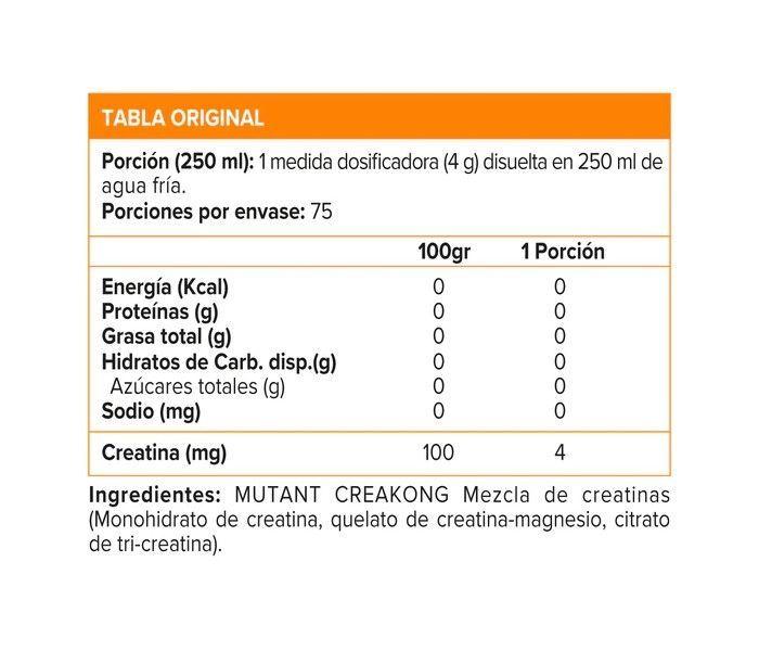 Mutant Creakong Creatina Creapure Multifases 4000mg 300gr-4