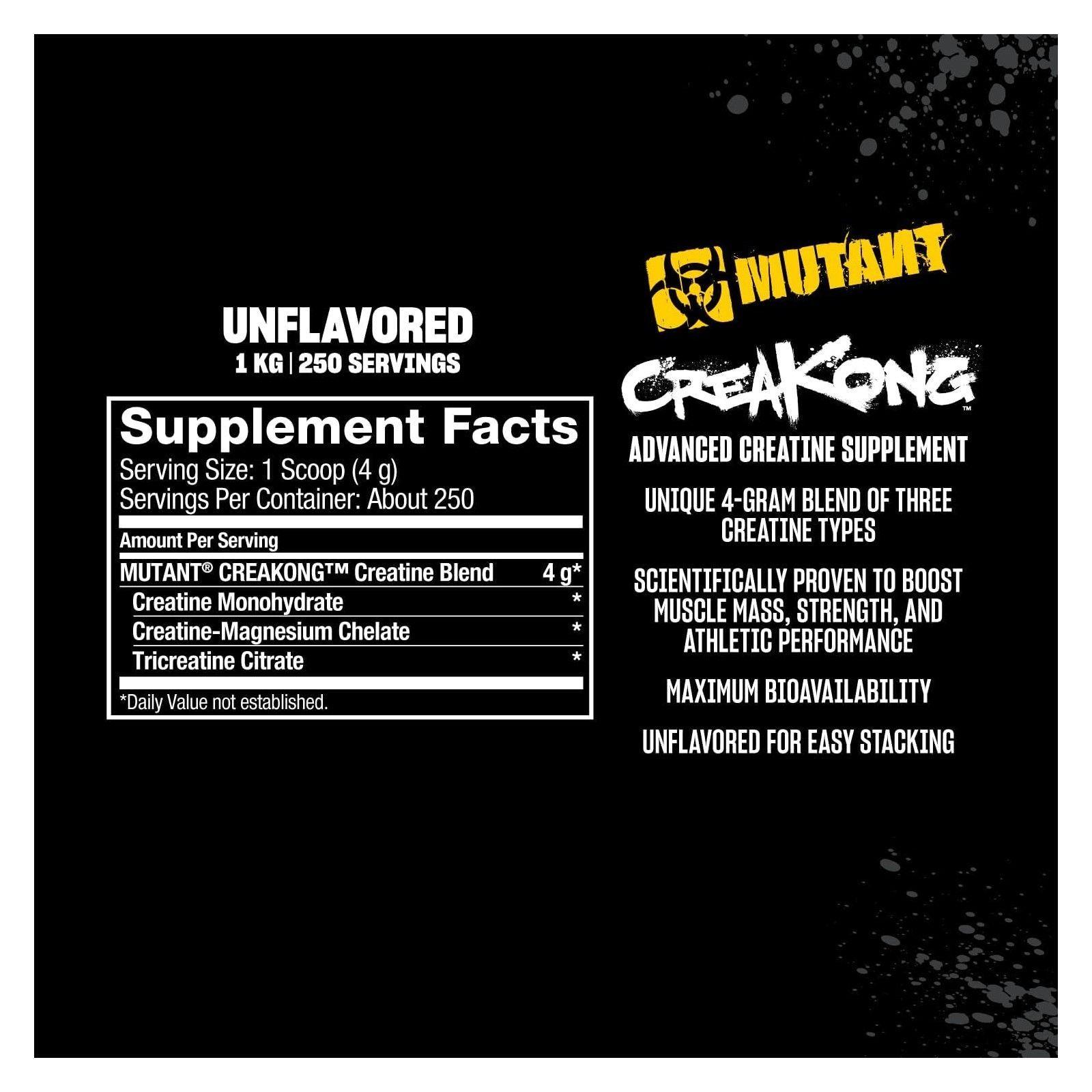 Mutant Creakong Creatina Creapure Multifases 4000mg 300gr-5