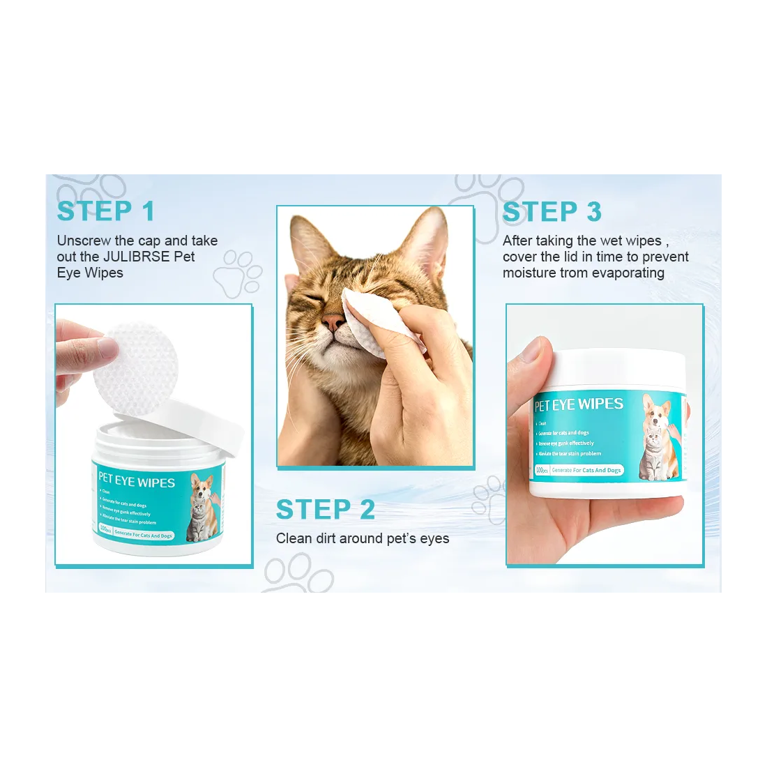 Pet Eye Wipes Toallitas Limpiadoras Ojos Perros Gatos 100 Un-4