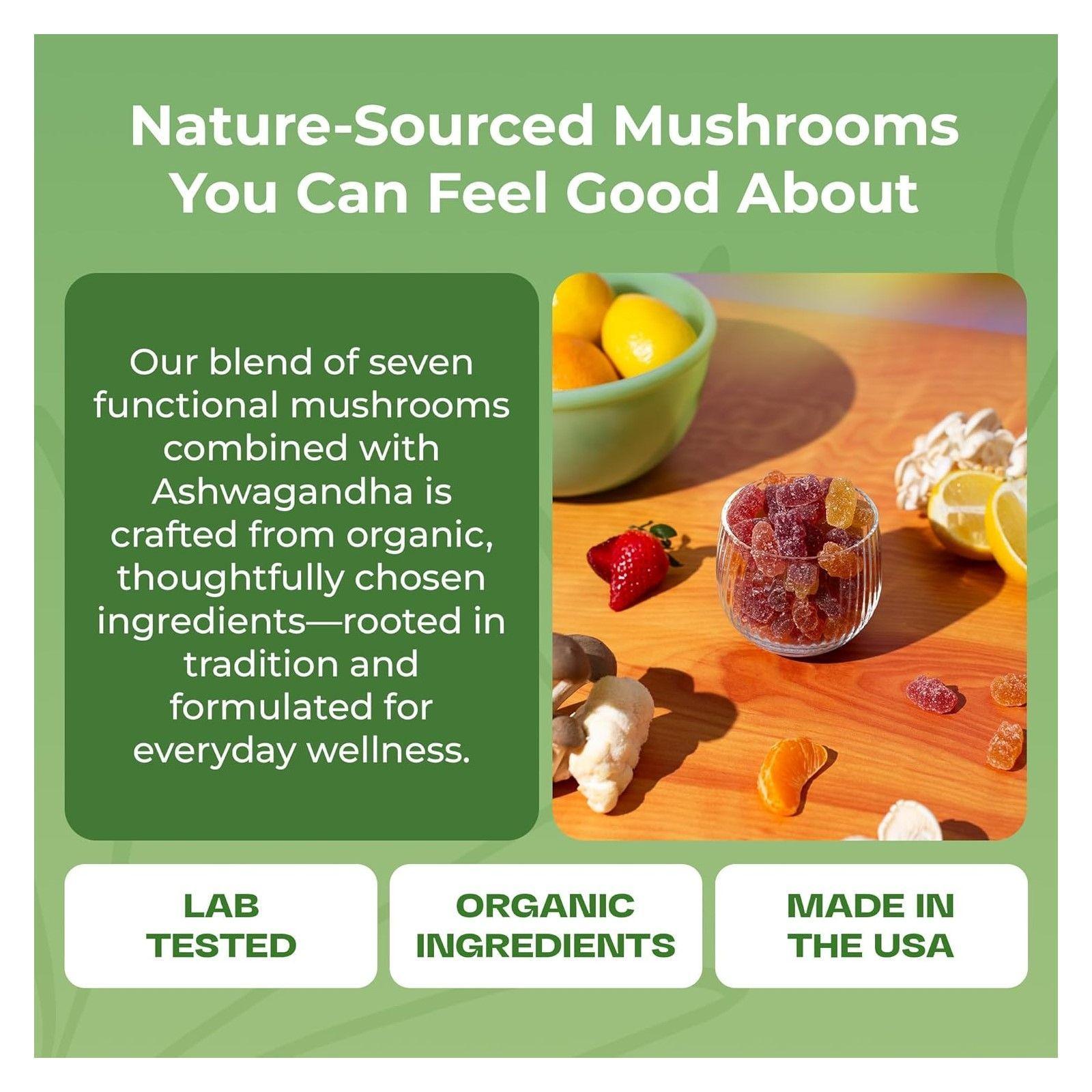 Mushroom Gummies 2500mg 7 Hongos Funcionales Ashwagandha 80u-2