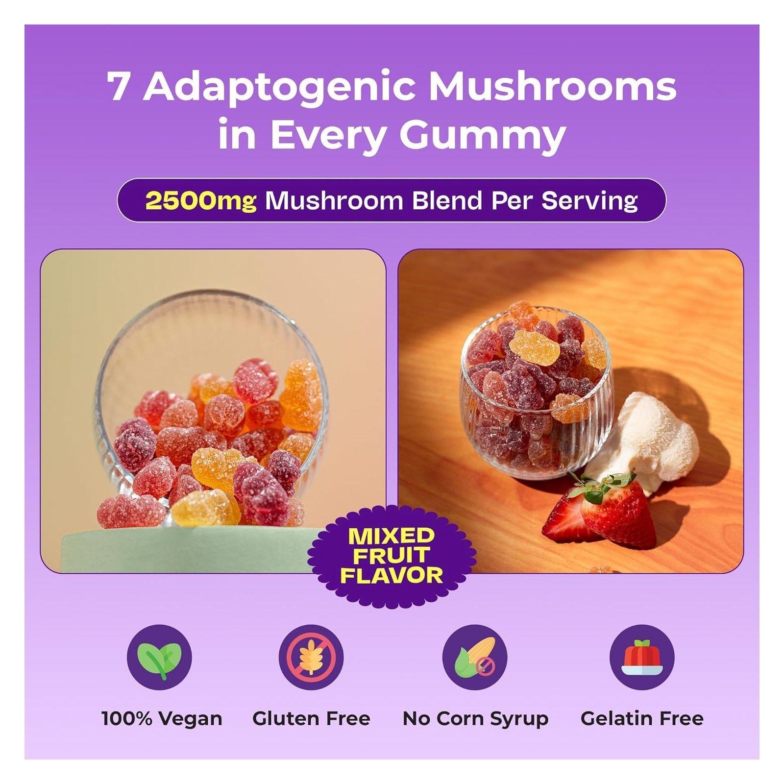 Mushroom Gummies 2500mg 7 Hongos Funcionales Ashwagandha 80u-4