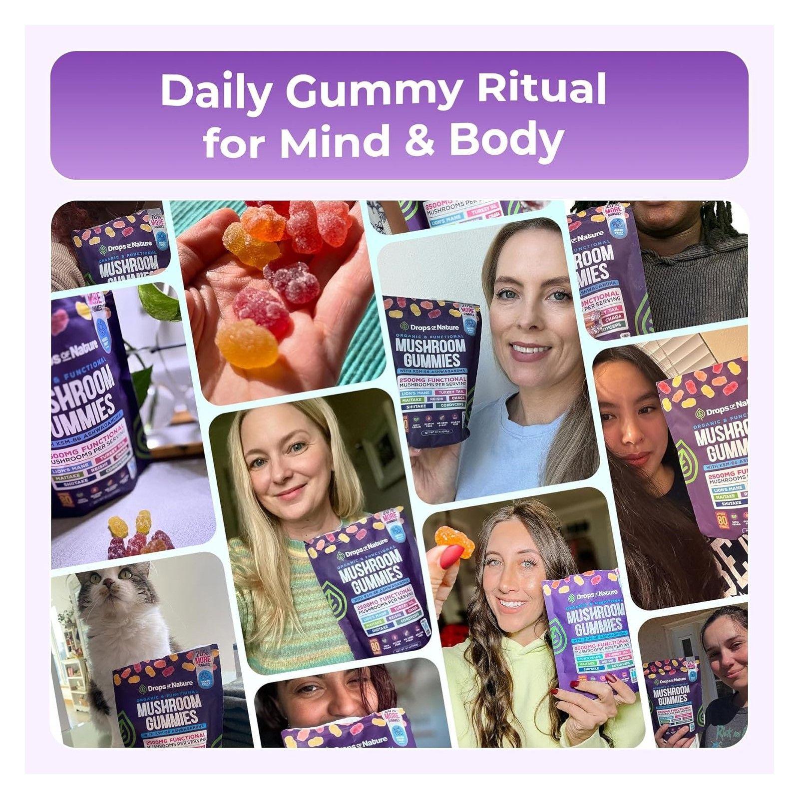 Mushroom Gummies 2500mg 7 Hongos Funcionales Ashwagandha 80u-6