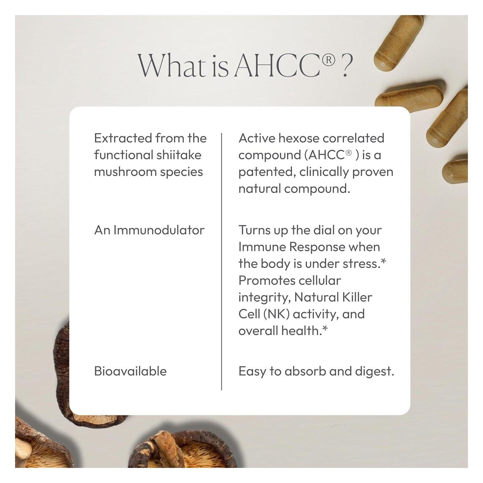 Ahcc 1000mg Para Inmunidad y Actividad Celular Negativa 60 caps-3