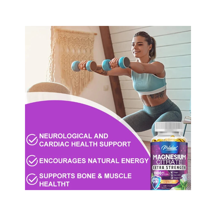 Citrato De Magnesio Puro 1000mg Extra Strength 120 Veg Caps-3