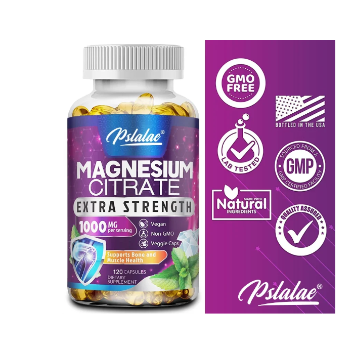 Citrato De Magnesio Puro 1000mg Extra Strength 120 Veg Caps-5