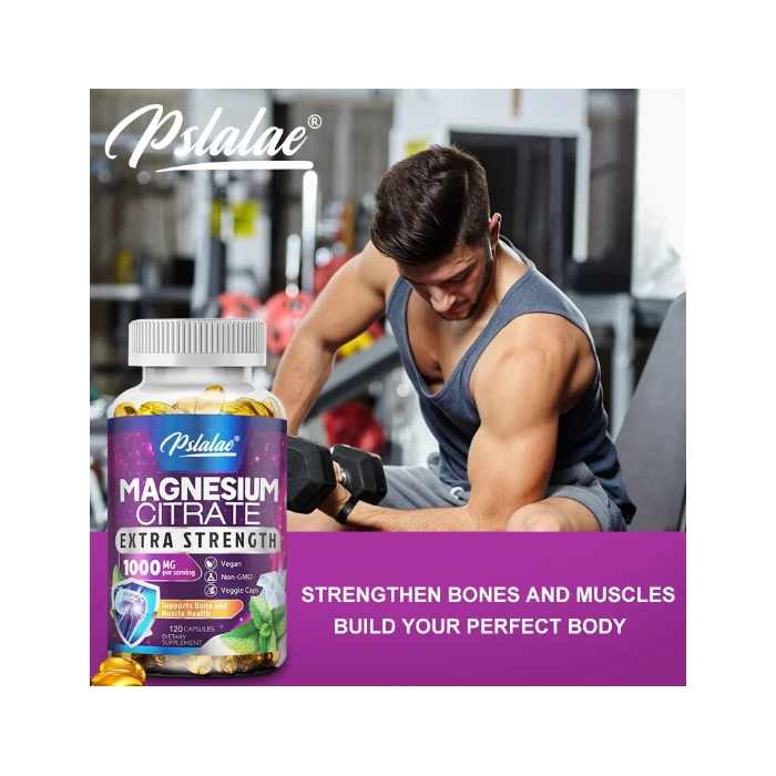 Citrato De Magnesio Puro 1000mg Extra Strength 120 Veg Caps-7