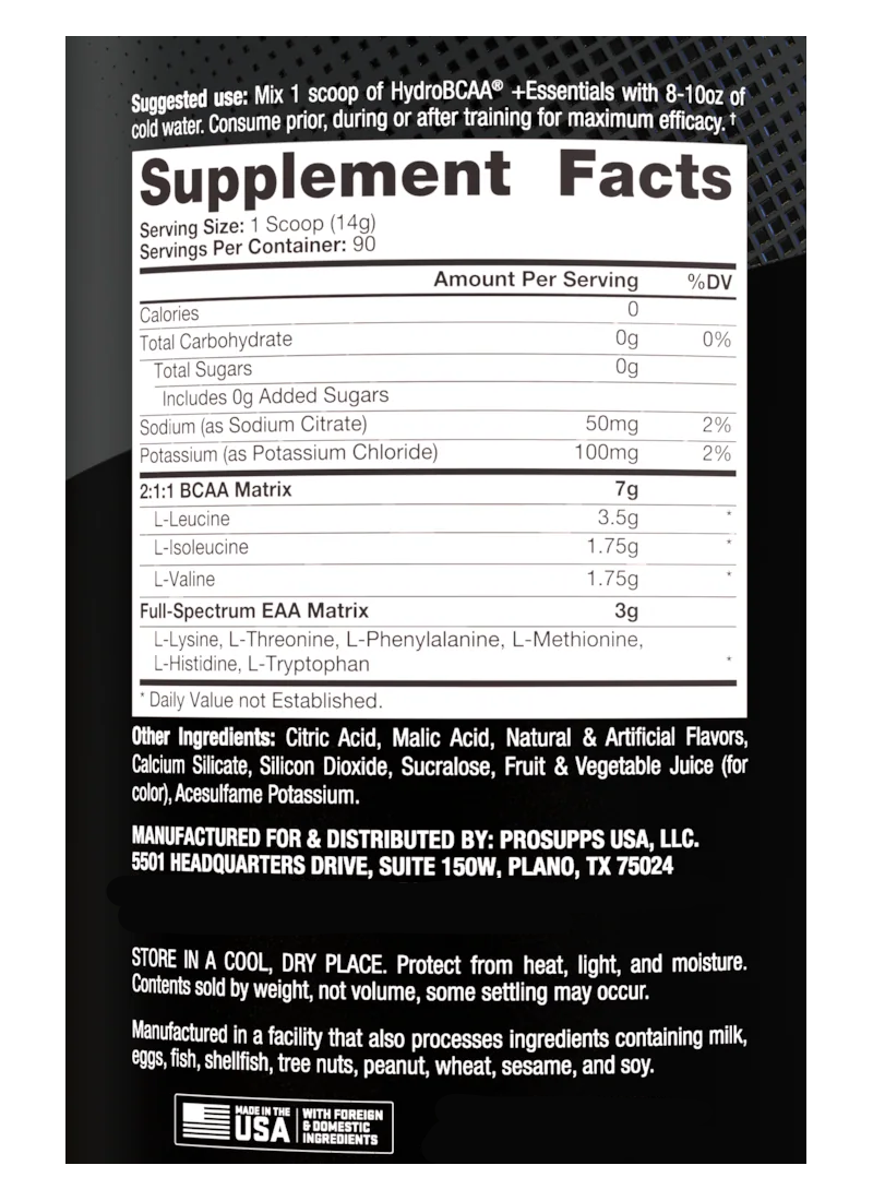 Pro Supps Hydro Bcaa Aminoacidos 90 Serv 1.2kg Fruit Punch-6