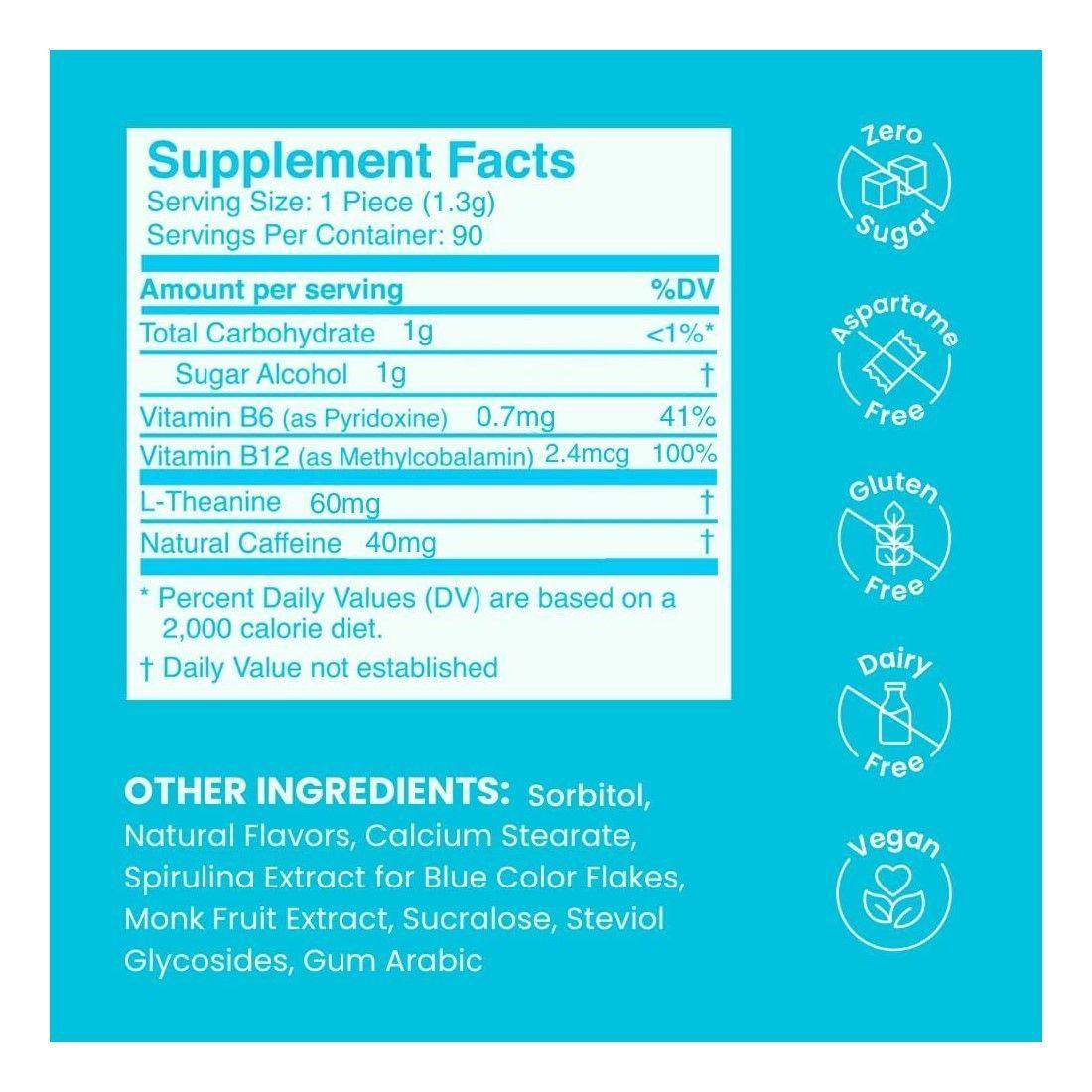 Neuro Mints Cafeina L-teanina Vitamina B12 y B6 Energia 90 Mints-6