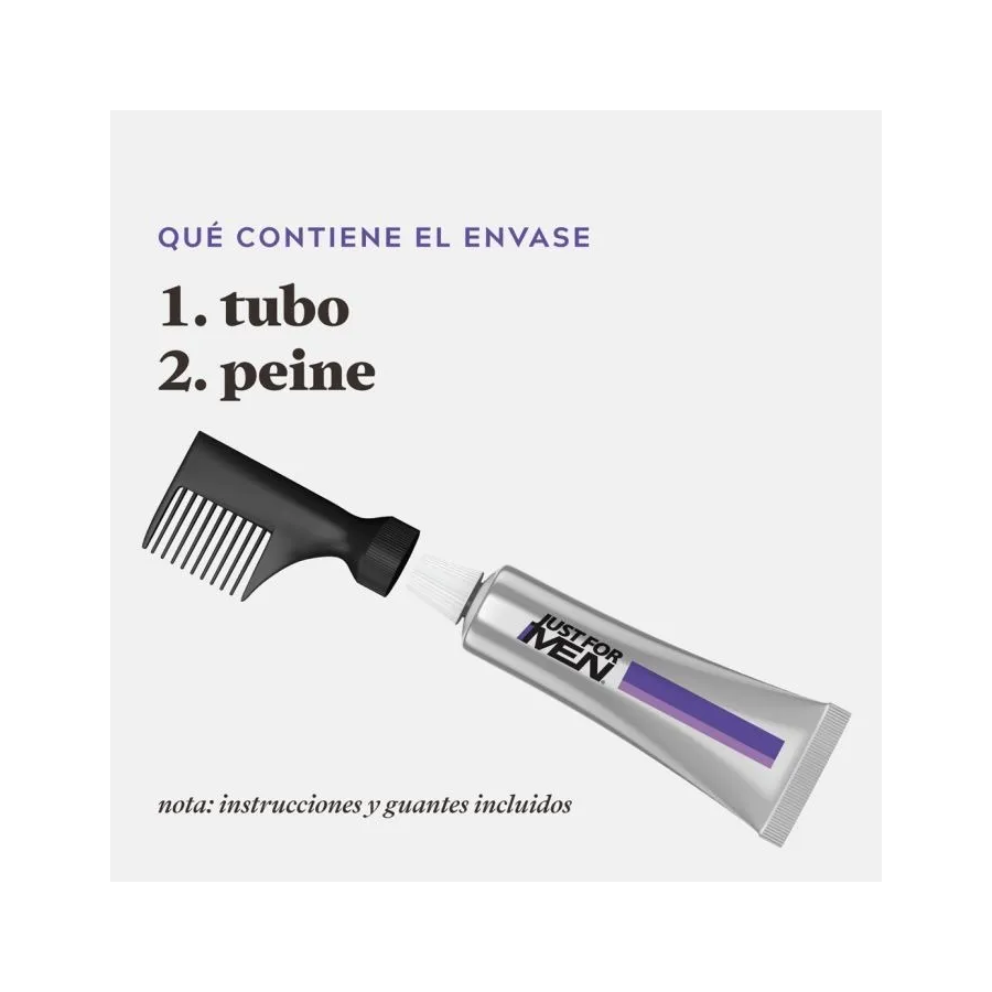 Tintura Shampoo Just For Men Castaño Oscuro Control Gradual T-45-2