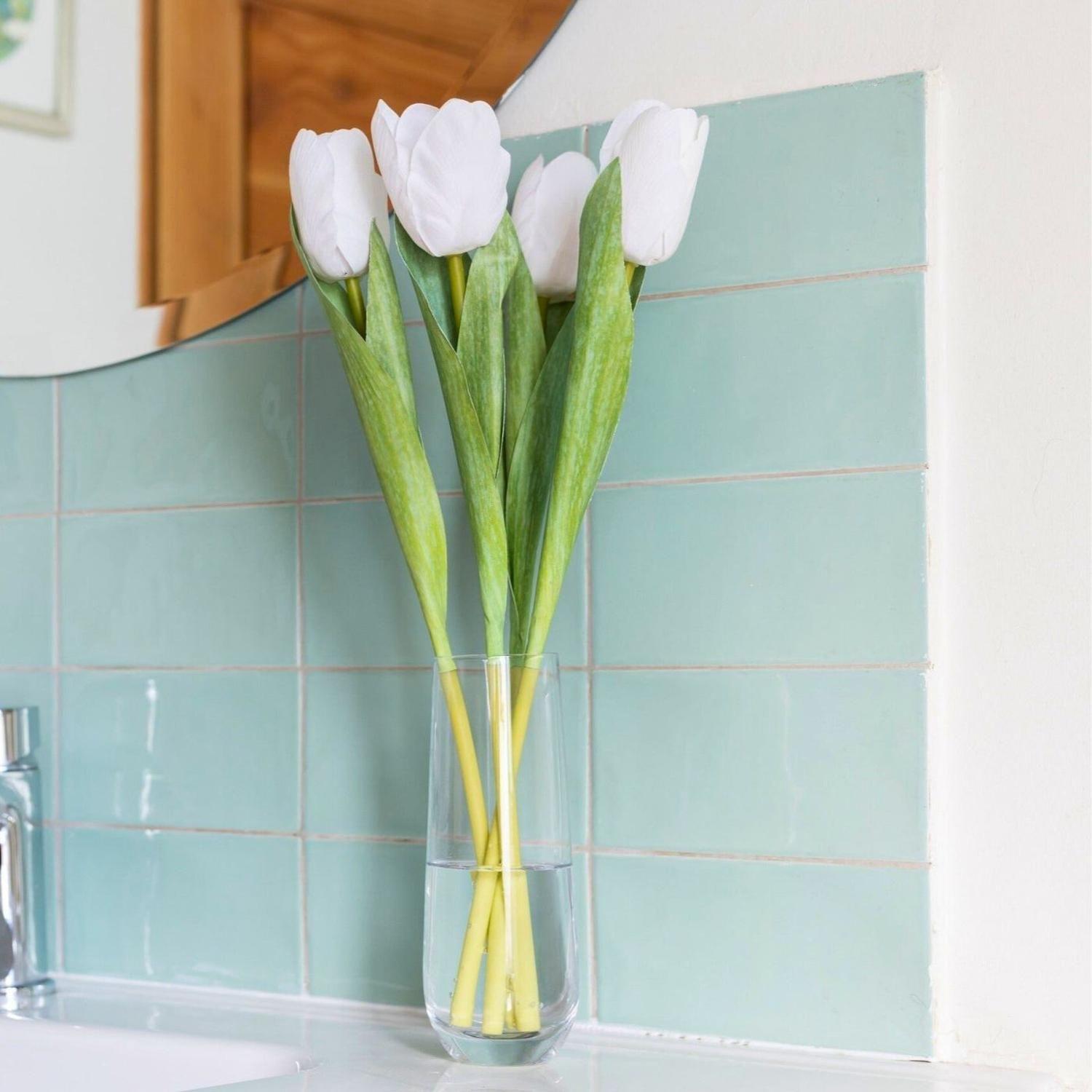Planta artificial Tulipan Blanco 35 Cm-2