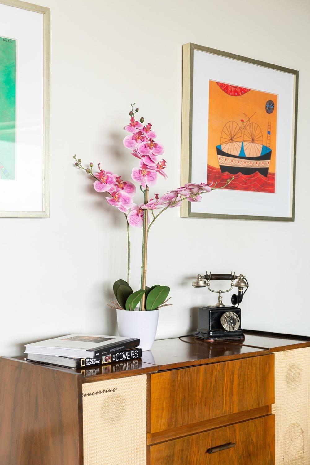 Planta artificial Orquidea Morada En Macetero 75 Cm-2