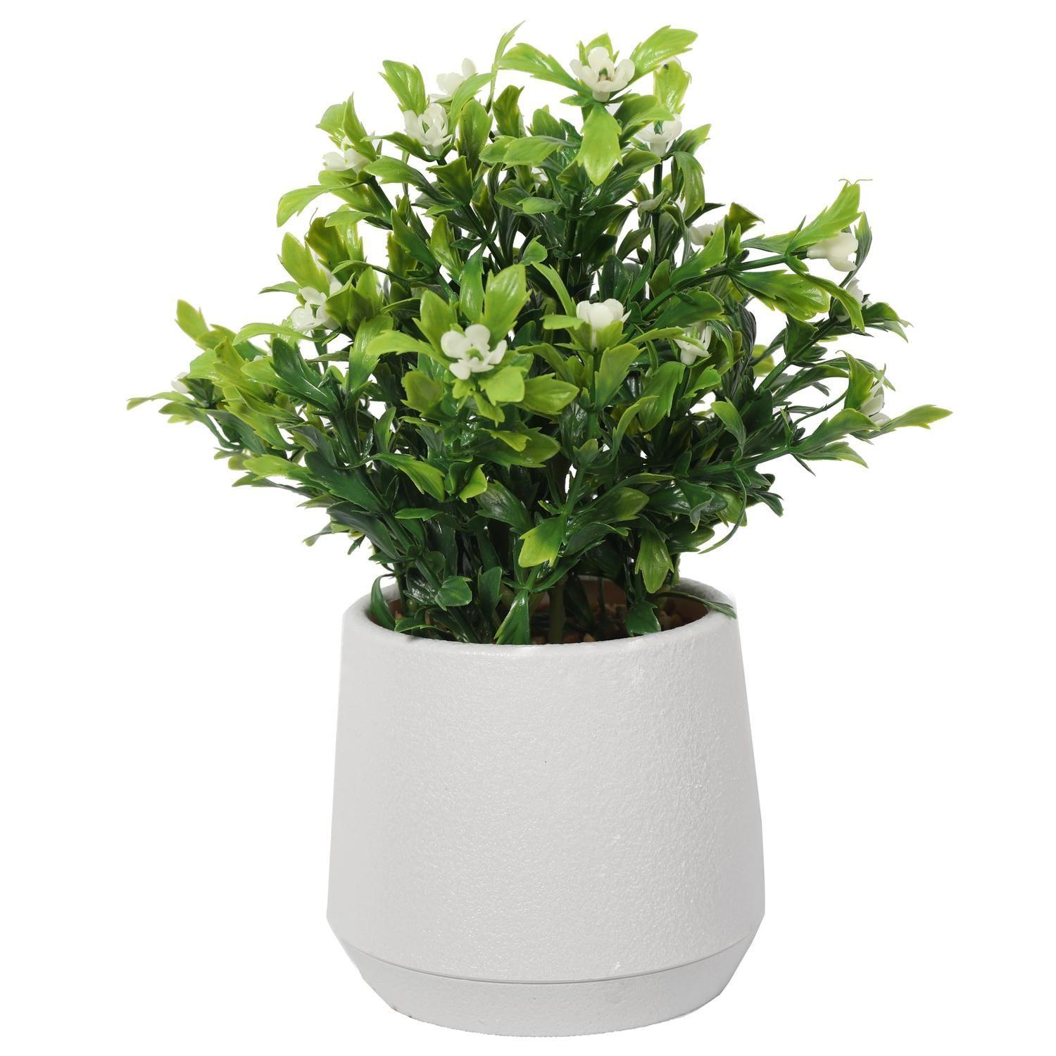 Planta Decorativa con Macetero tipo Mármol 24 CM-5