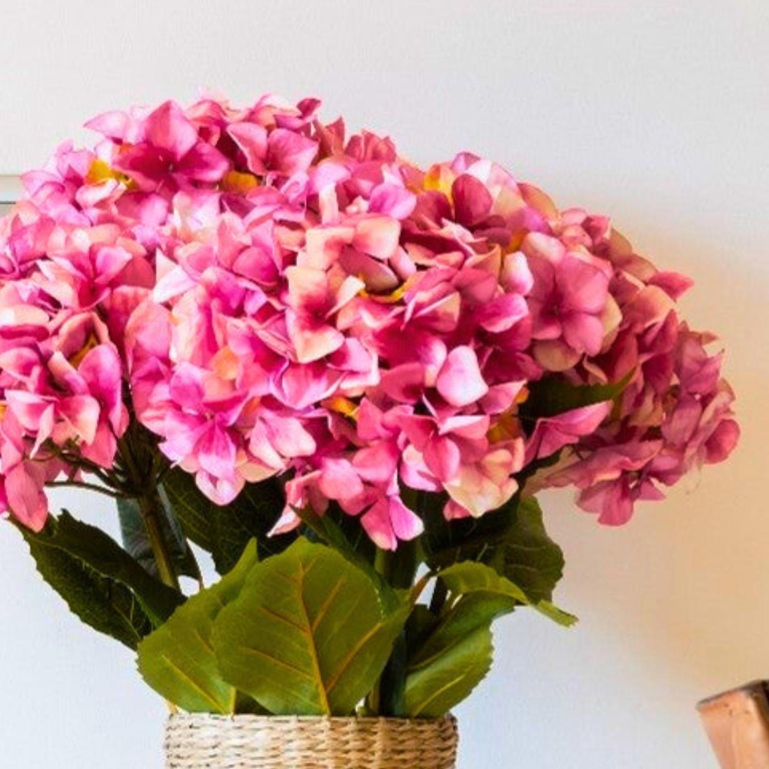 Planta artificial Hortensia Rosada 109 Cm-3