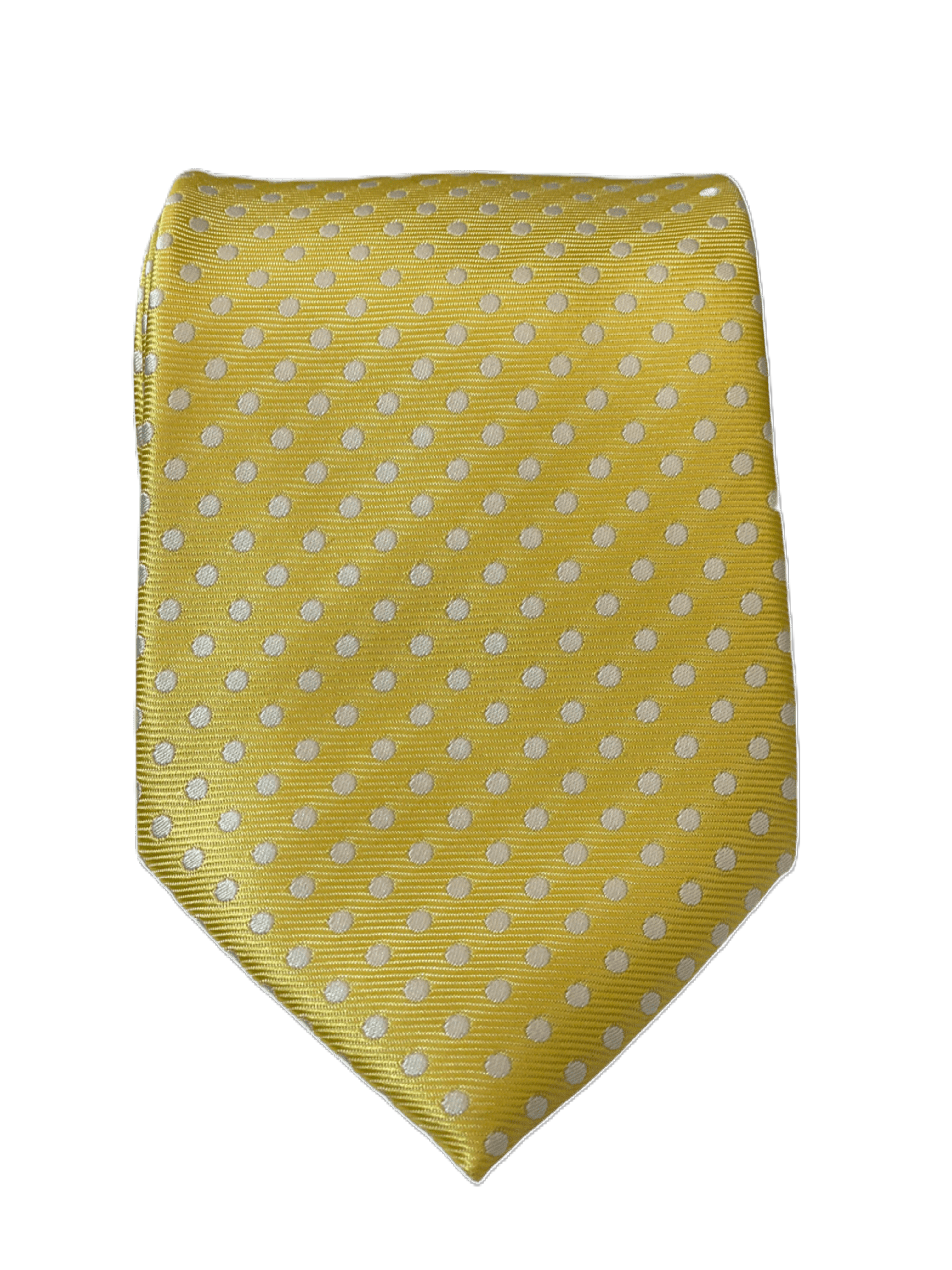 Corbata color Mostaza con diseño circular. -1