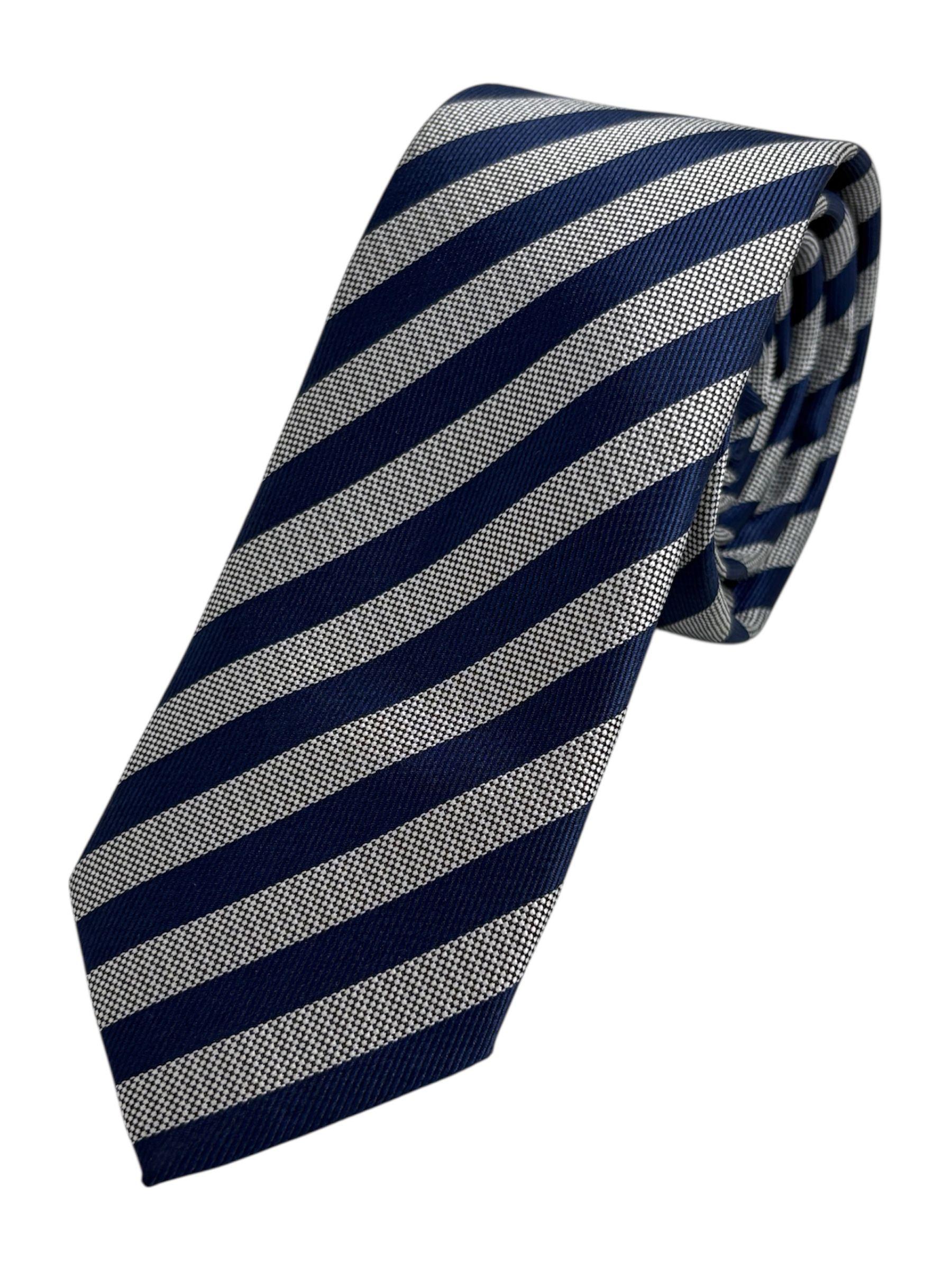 CORBATA AZUL CON RAYAS GRISES 5 CM ARROW-0