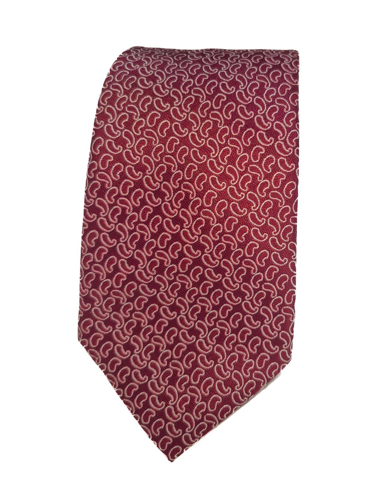 CORBATA ROJA OSCURA CON DISE O 7CM-1
