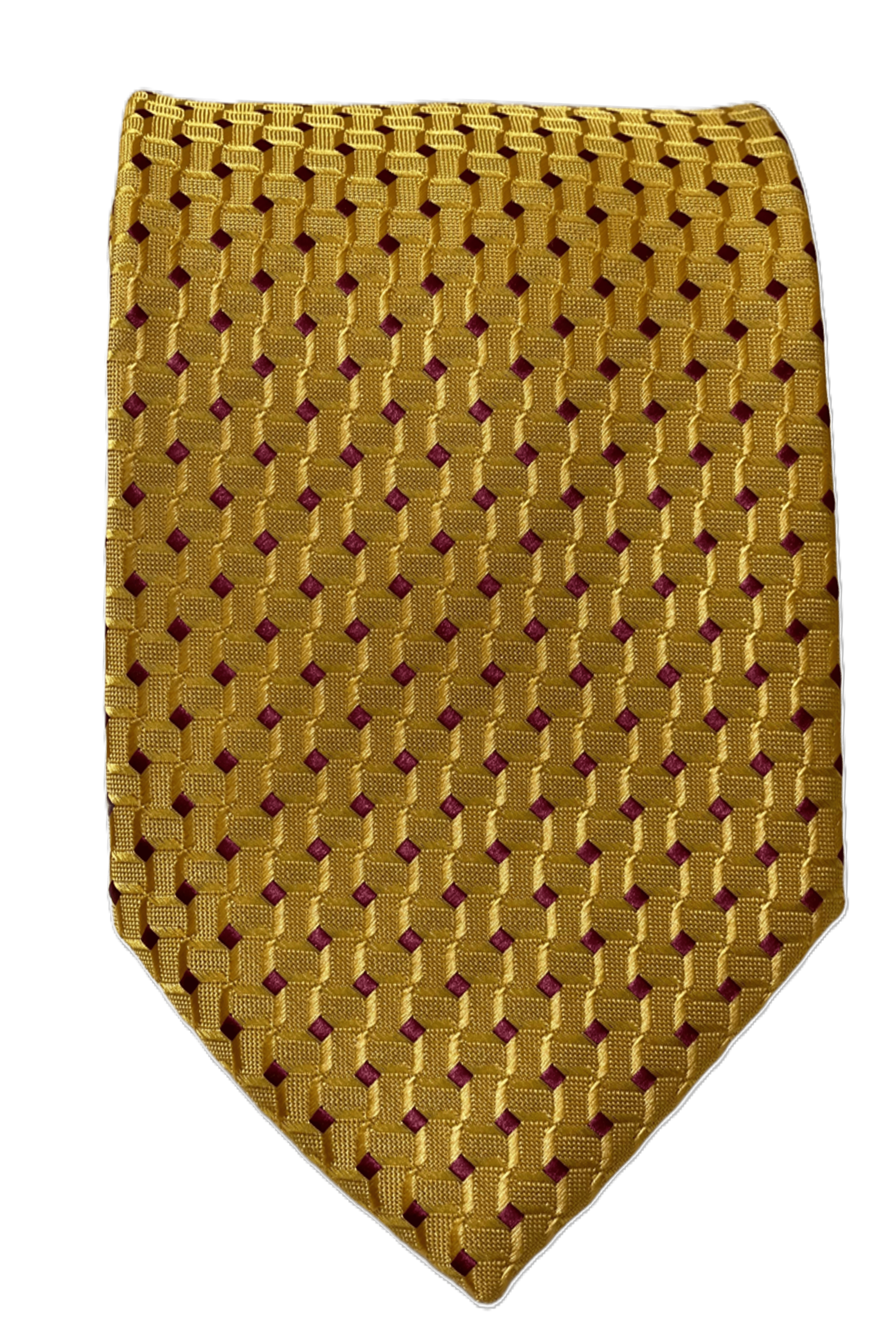 Corbata color Mostaza con diseño en rombo -1