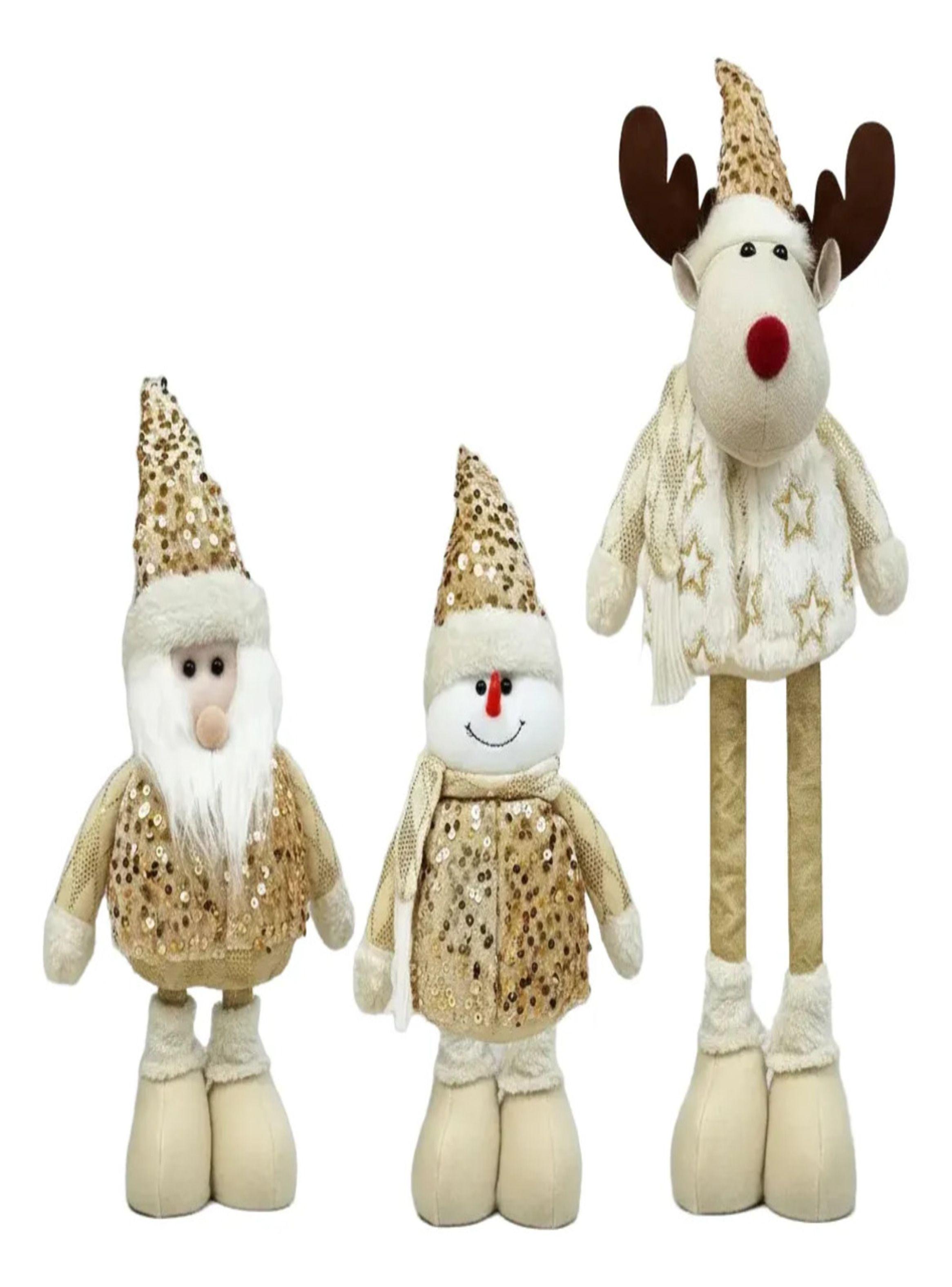 set 3 Mono PataS LargaS Pascuero Reno Nieve muñeco Navidad 60cm COLORES VARIOS-2