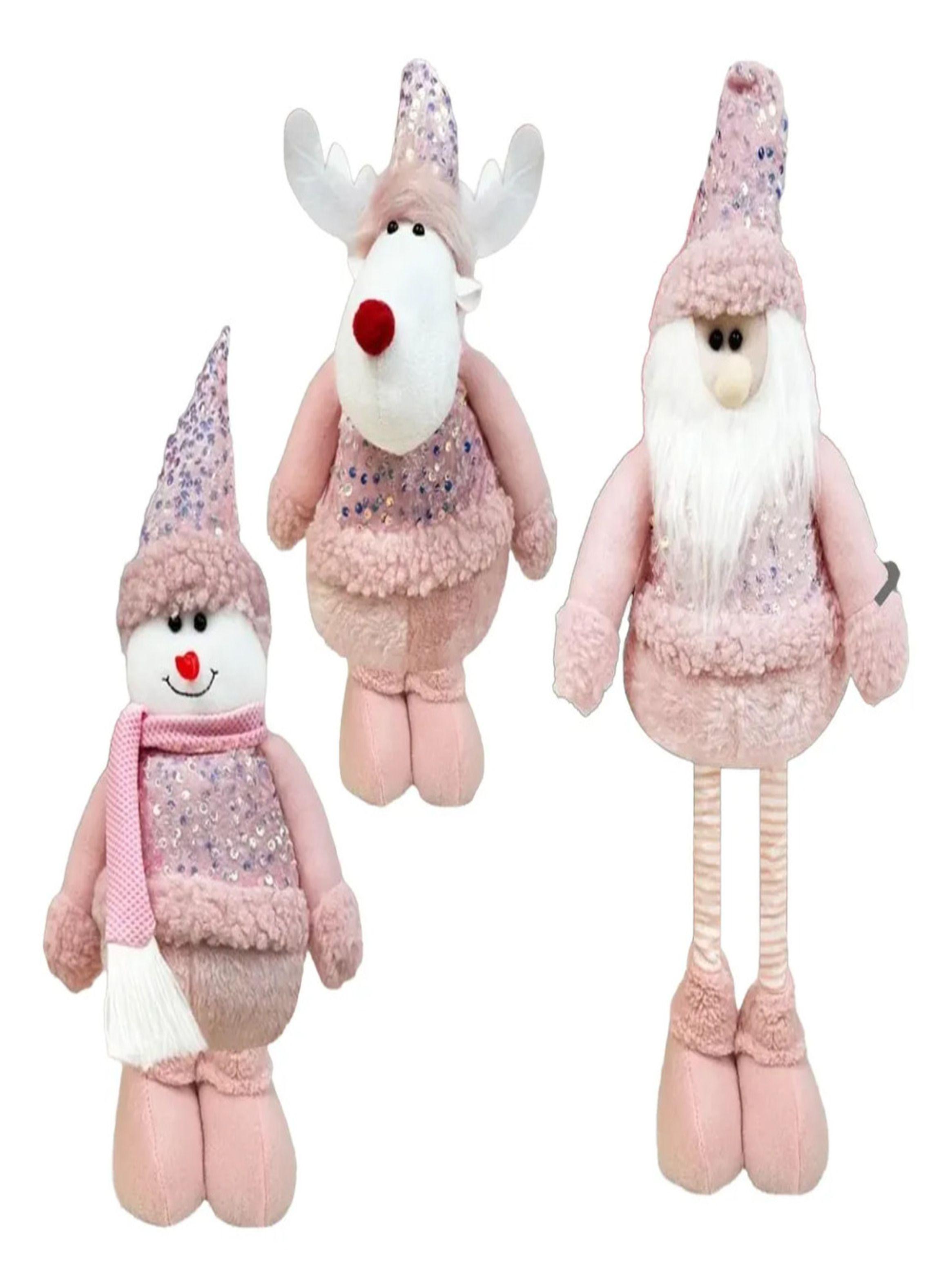 set 3 Mono PataS LargaS Pascuero Reno Nieve muñeco Navidad 60cm COLORES VARIOS-3