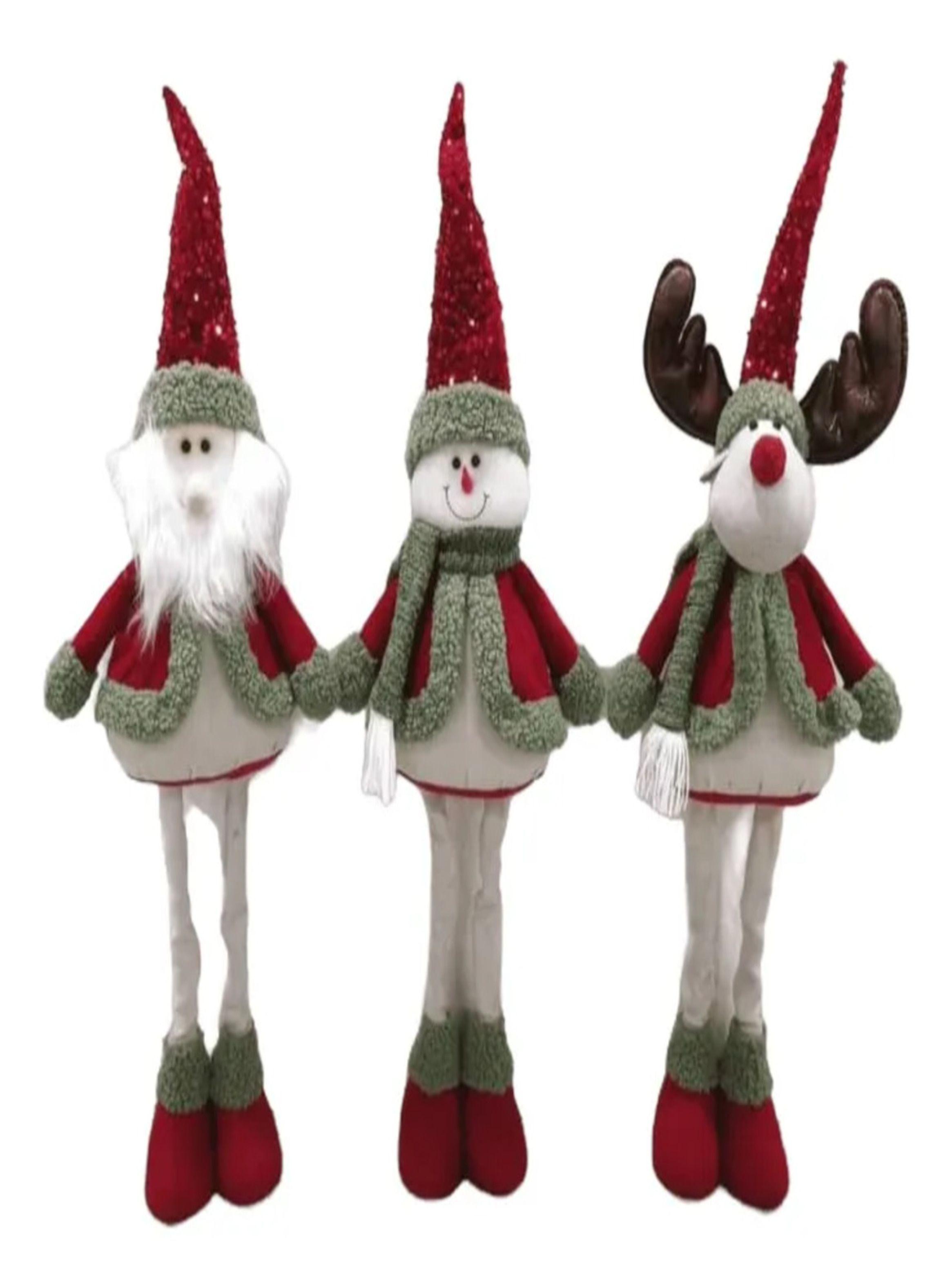 set 3 Mono PataS LargaS Pascuero Reno Nieve muñeco Navidad 60cm COLORES VARIOS-4