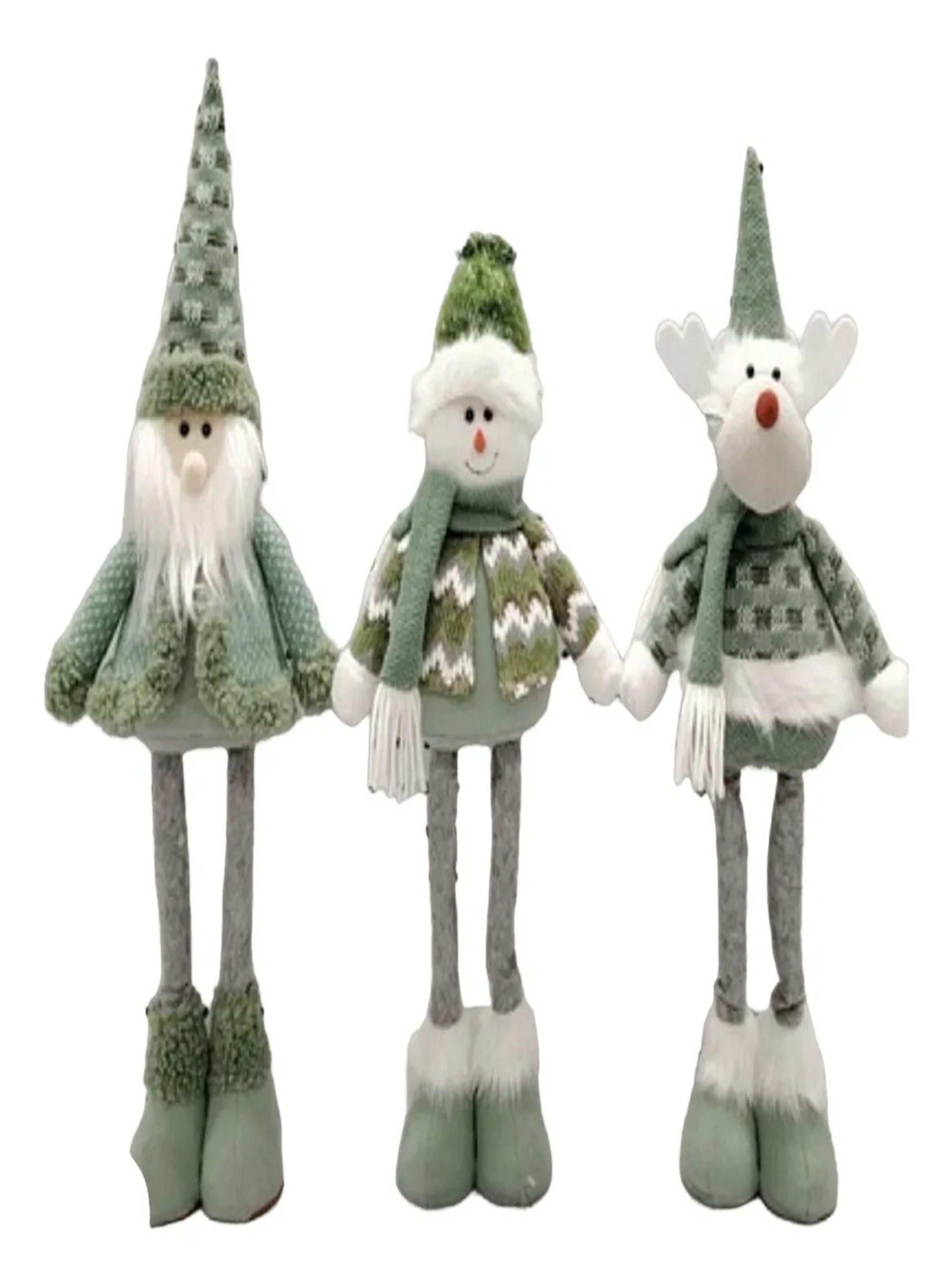 set 3 Mono PataS LargaS Pascuero Reno Nieve muñeco Navidad 60cm COLORES VARIOS-5