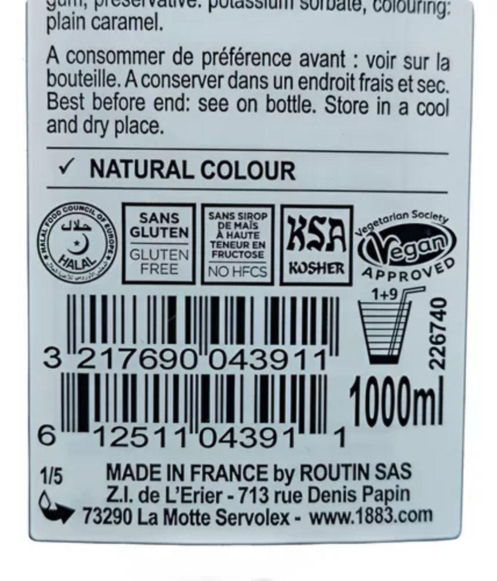 JARABE SIRUP CHOCOLATE 1883 MAISON ROUTIN FRANCES SYRUP 1L-2