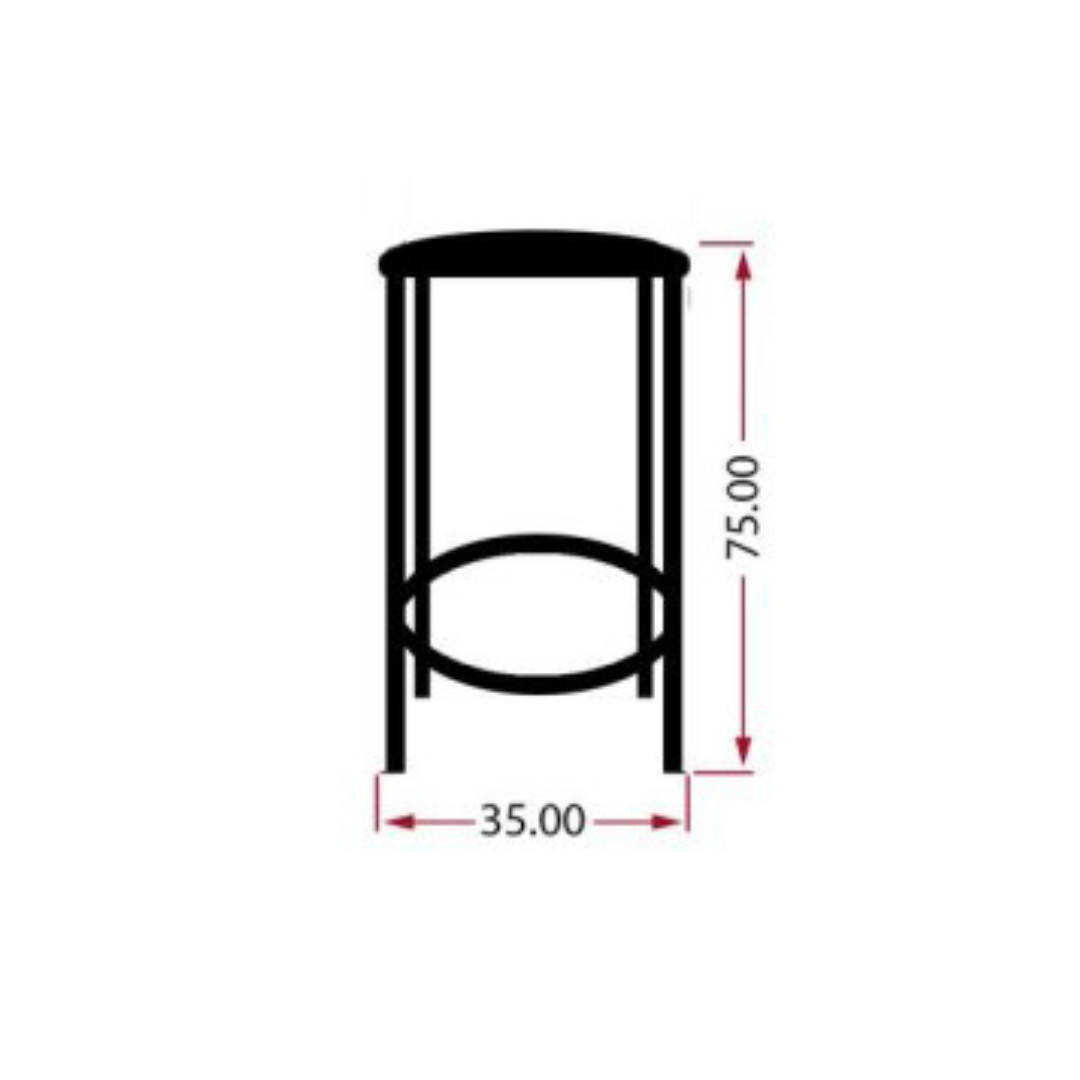Taburete sin respaldo negro 35x35x75 cm-3