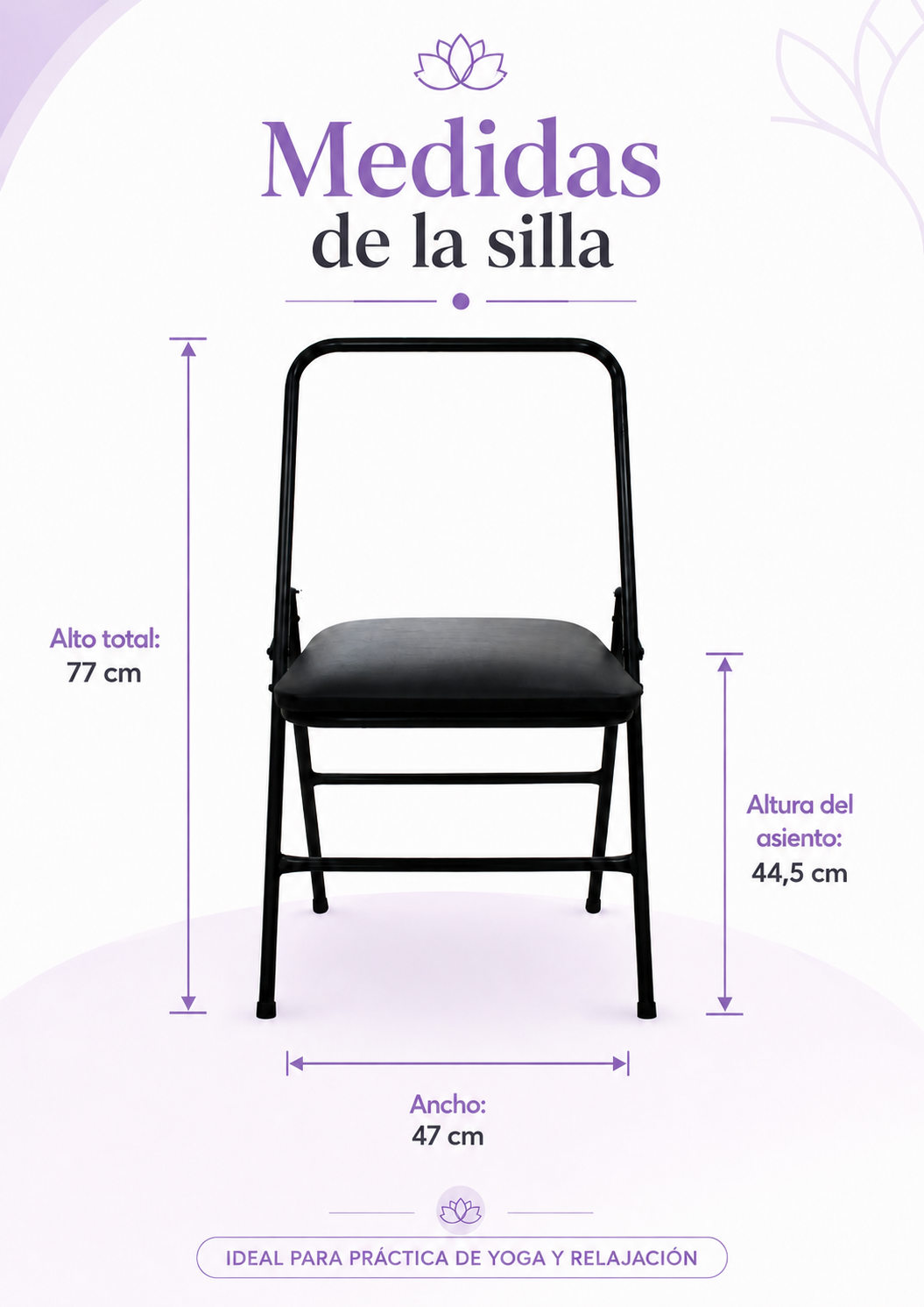 Silla Yoga Iyengar Plegable Acero Ecocuero-1