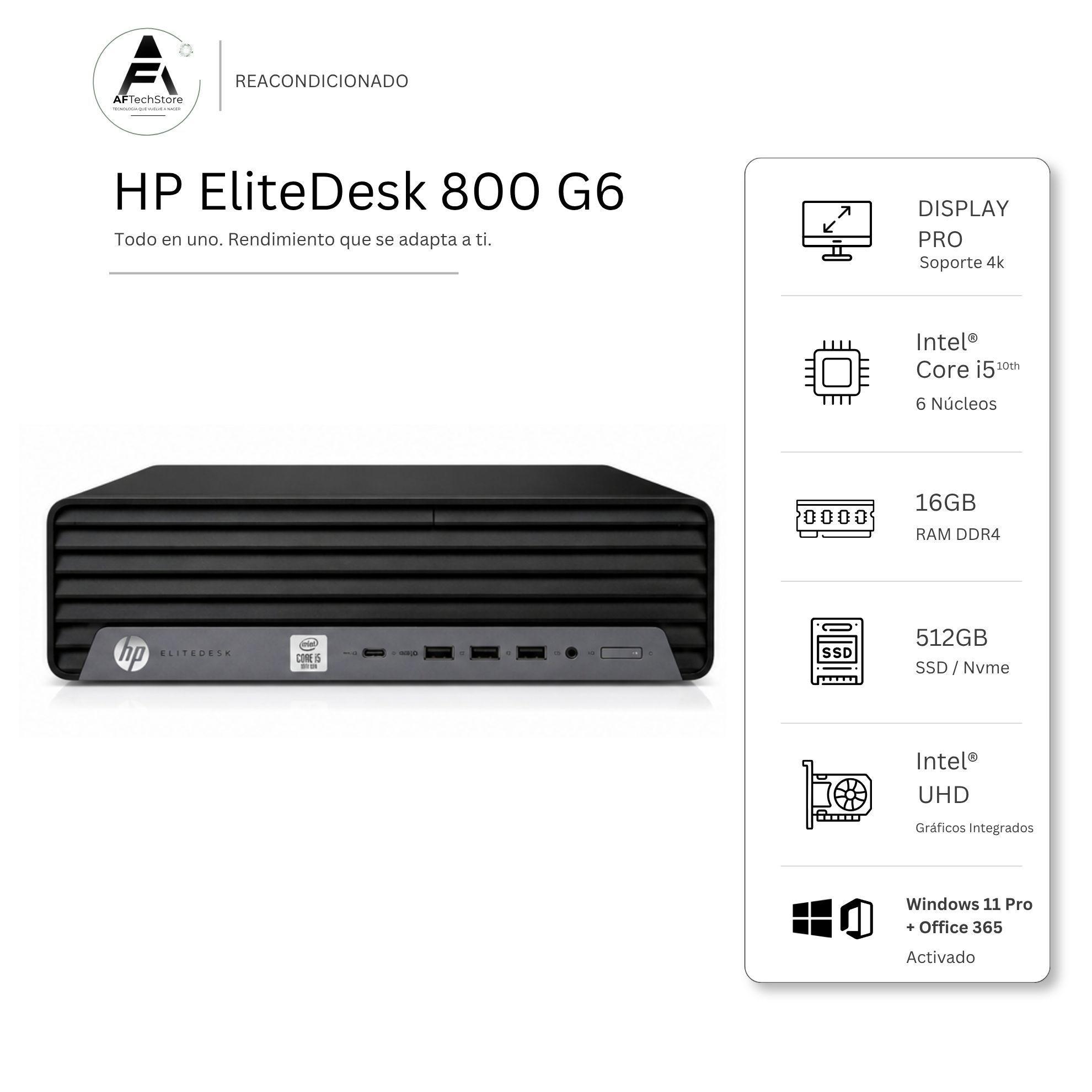 Computador HP 800 G6 I5 10th 16GB 512GB - Win11 Office - Reacondicionado Profesional-0