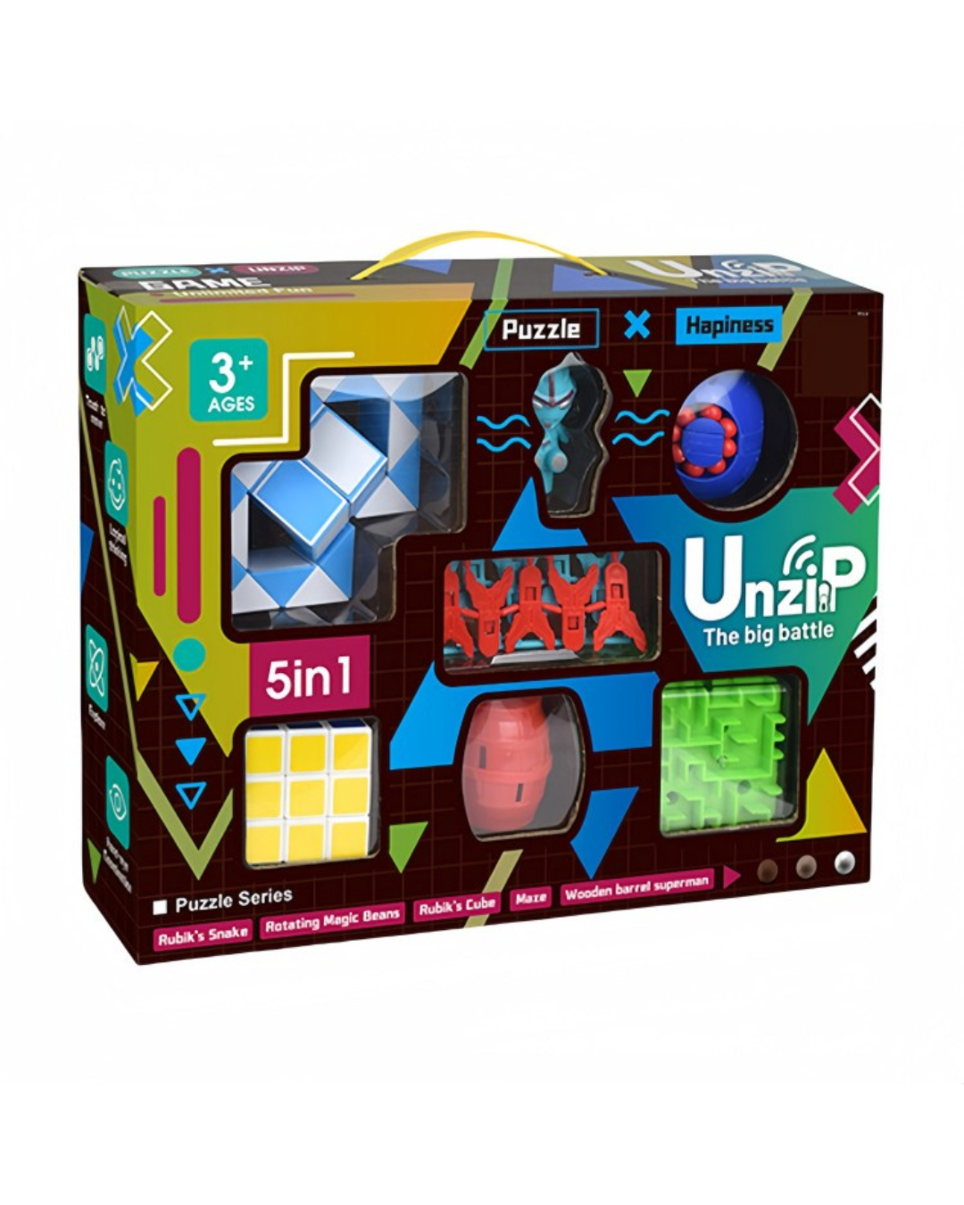 Set de Rompecabezas 3D 5 en 1 Cubo Rubik Laberinto y Puzzle Snake-6